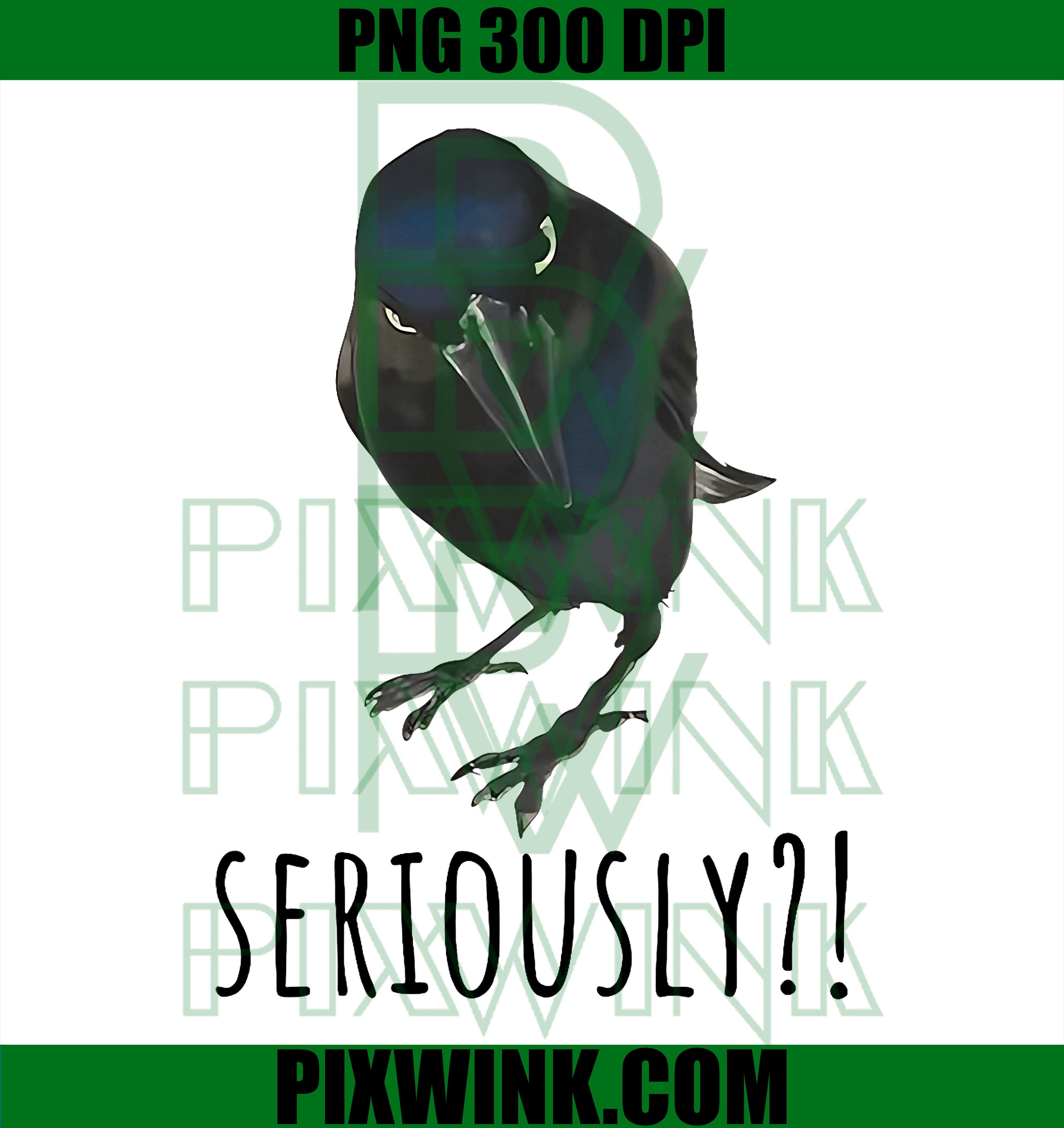 Seriously PNG, Funny Crow Sarcastic Quote PNG