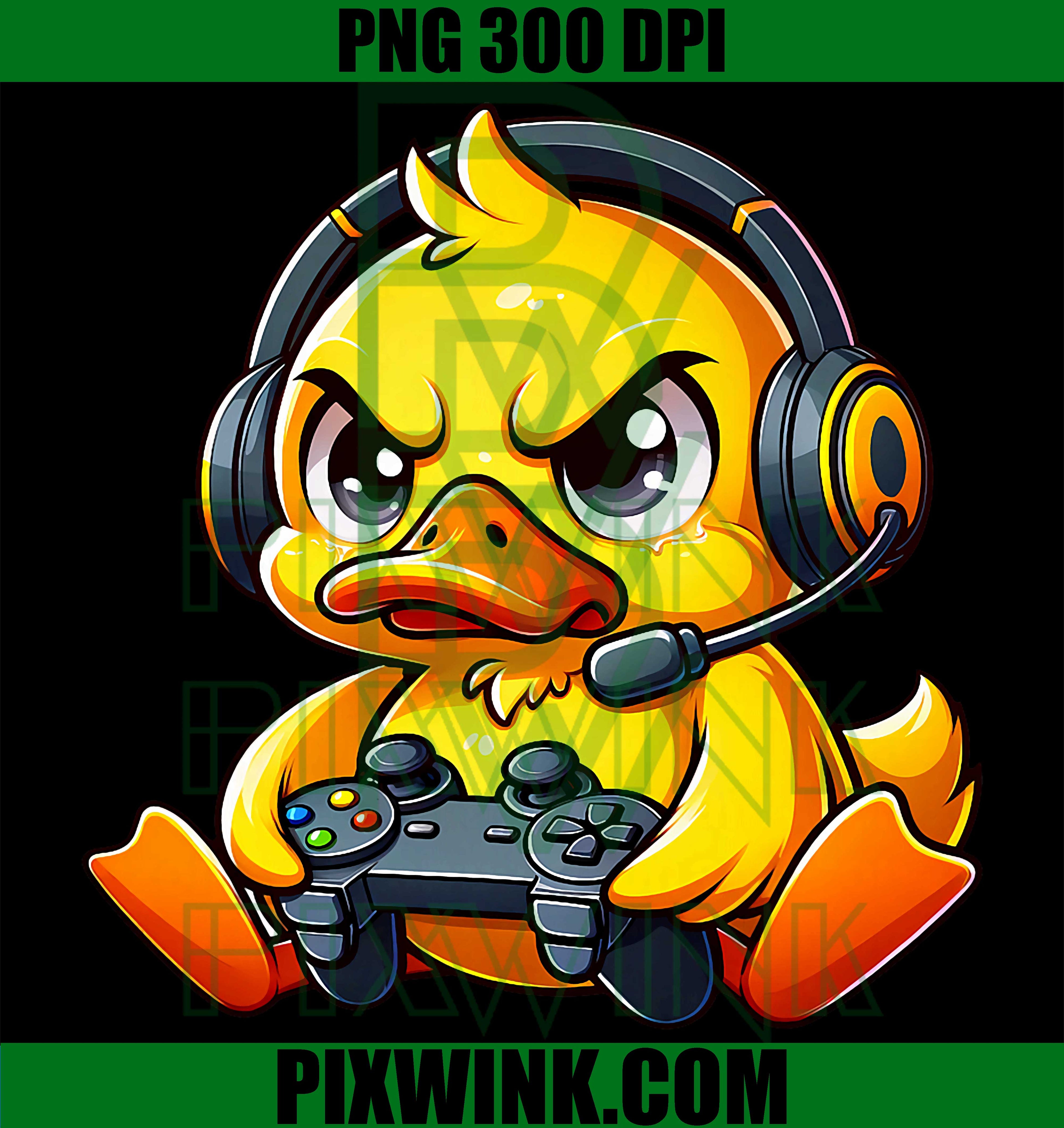 Funny Baby Duck Gamer, Video Games Quack PNG