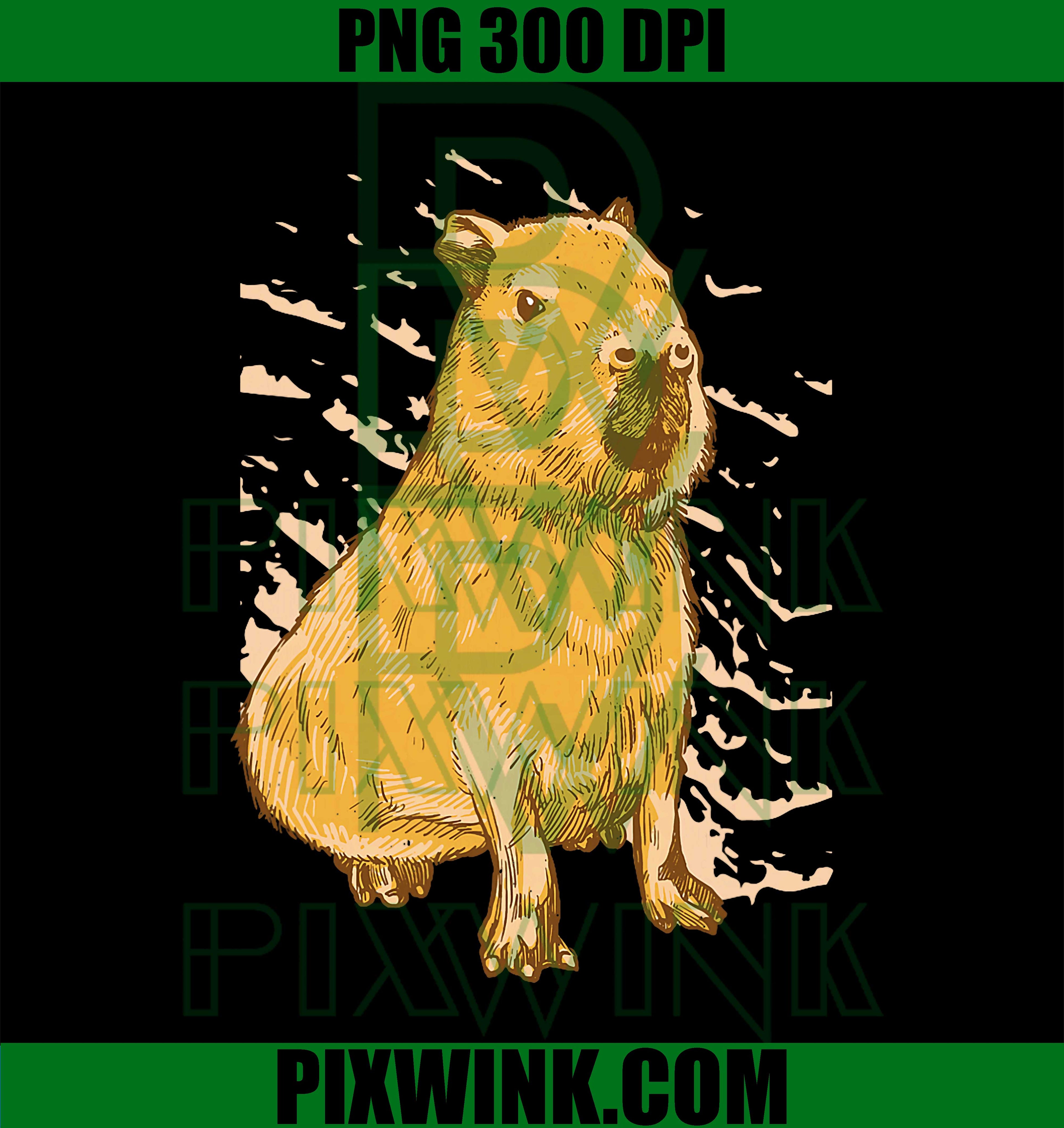 Capybara Illustration, Funny Animal Design PNG
