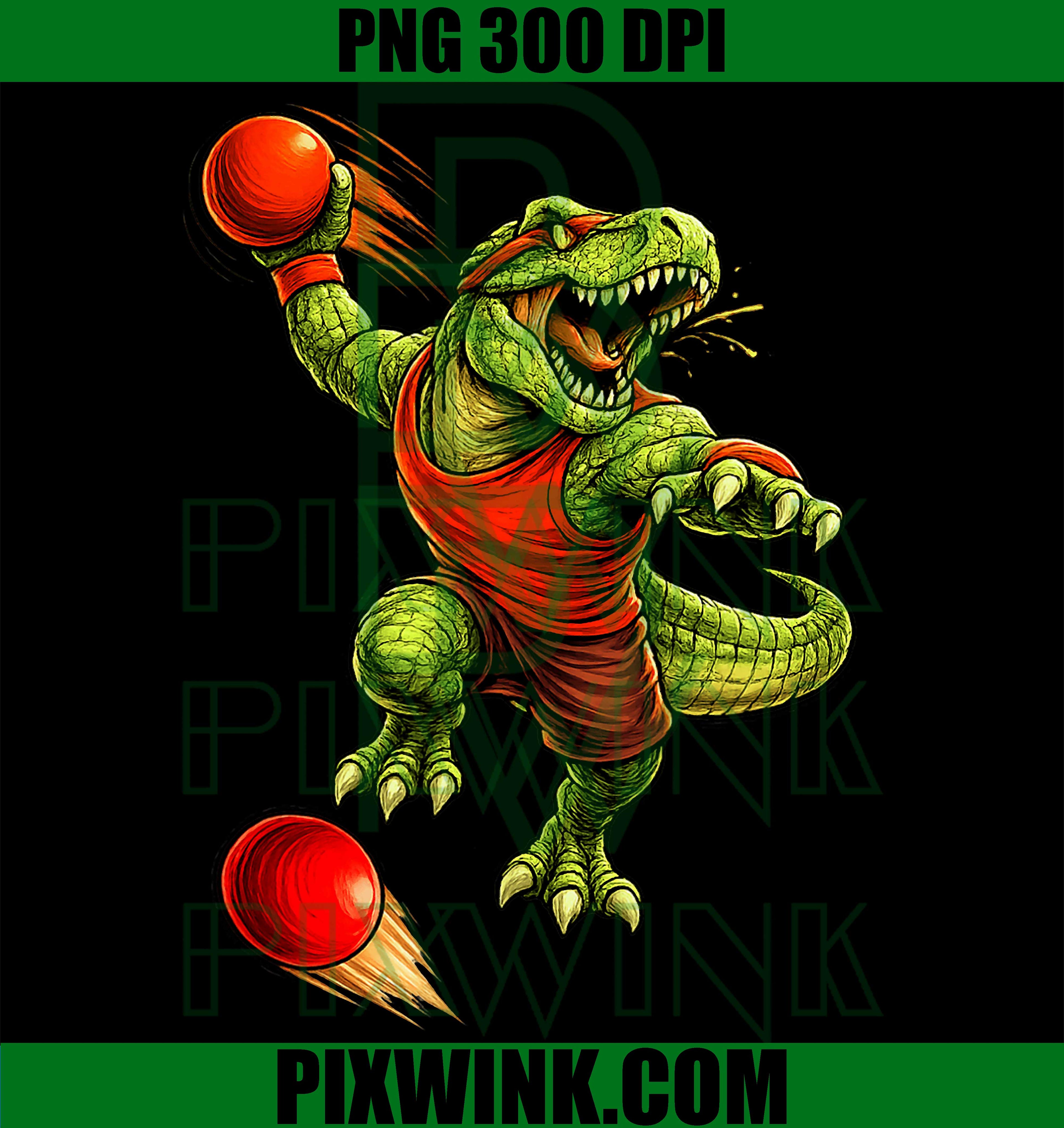 T Rex Dodgeball Player PNG, Funny Dinosaur Team PNG, Dino Sports Meme PNG