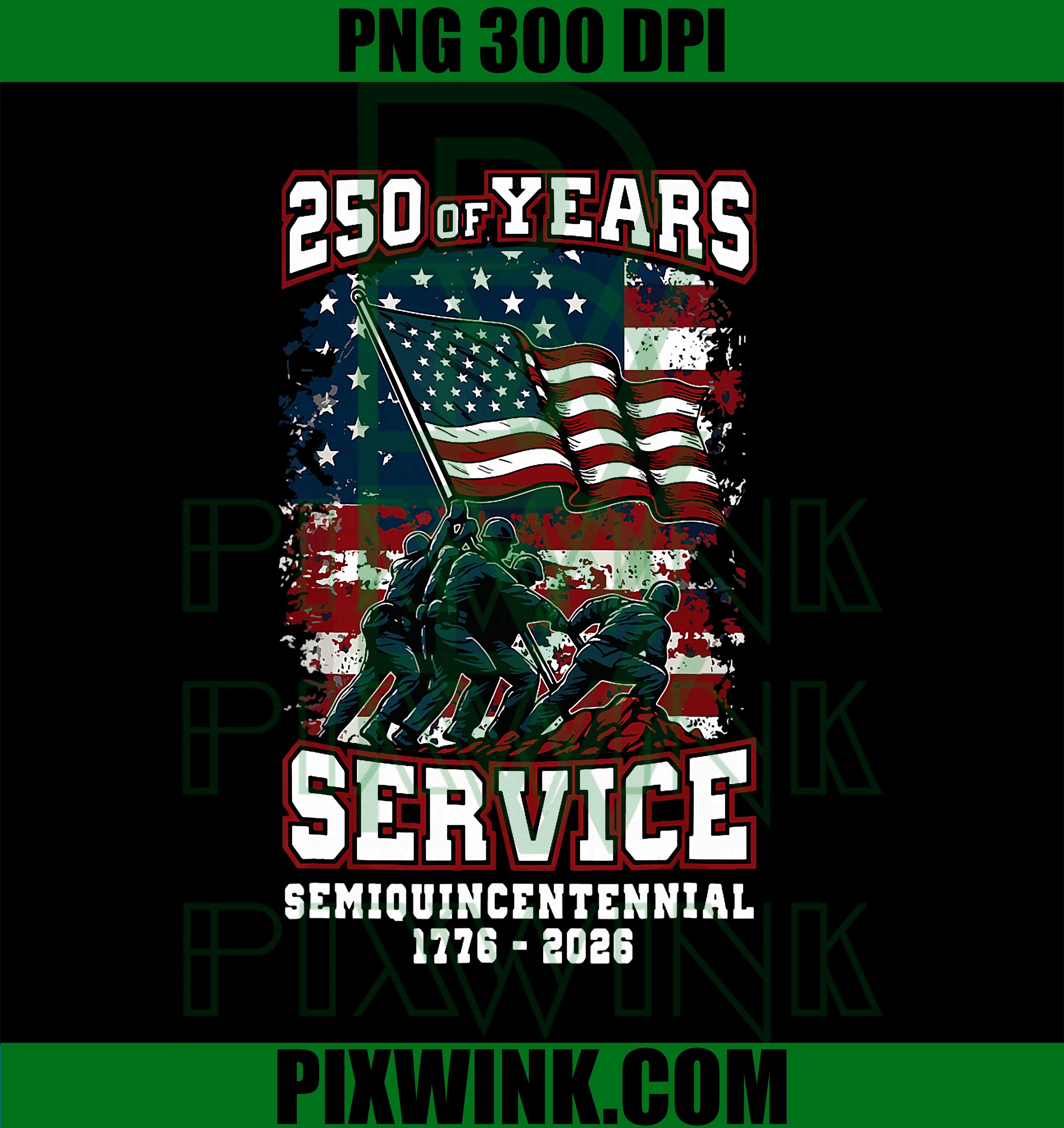 250th Anniversary Celebration PNG, 250 Years USA Service PNG
