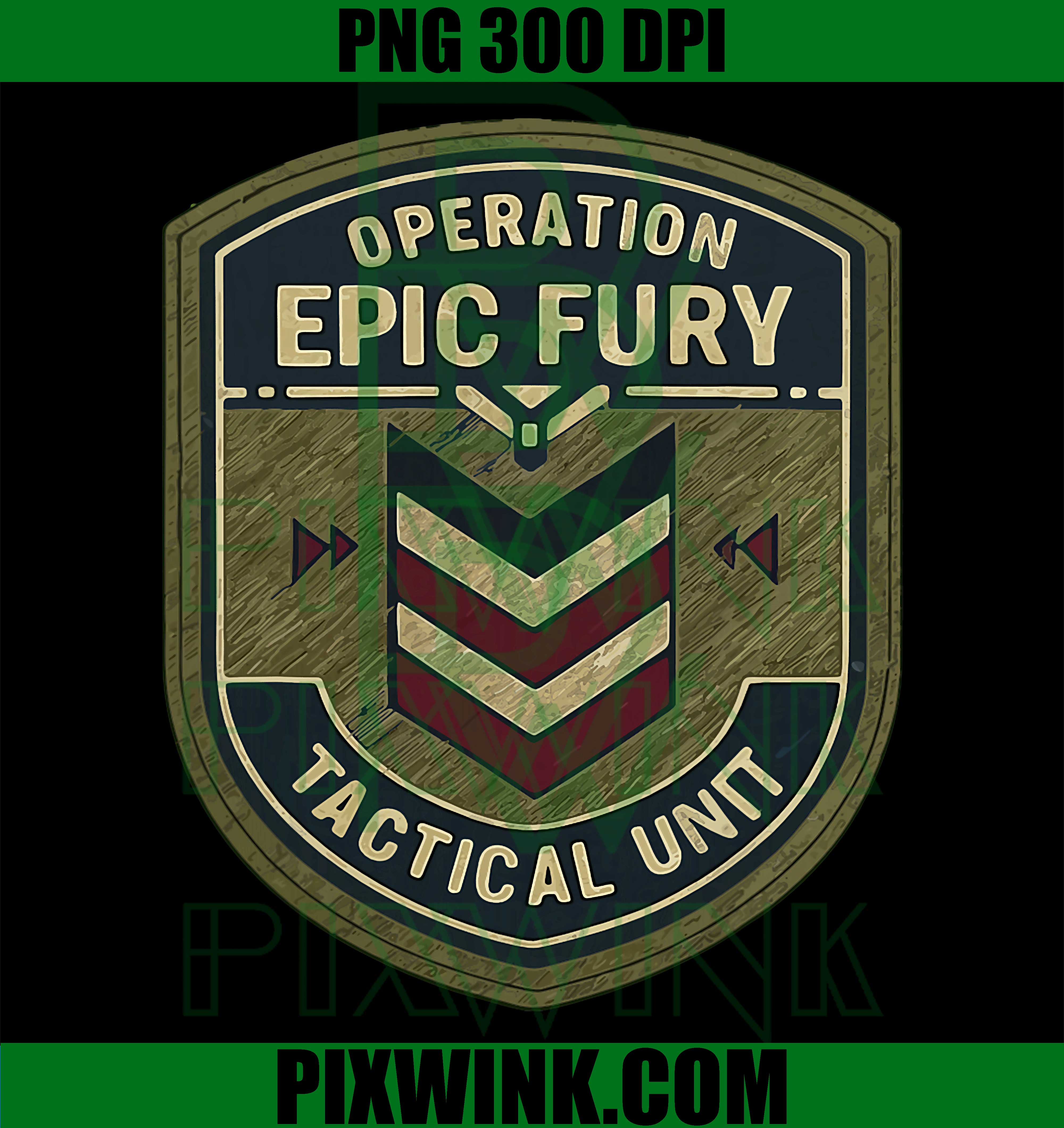 Operation Epic Fury PNG, Retro 90s Command Patch Design PNG – pixwink.com