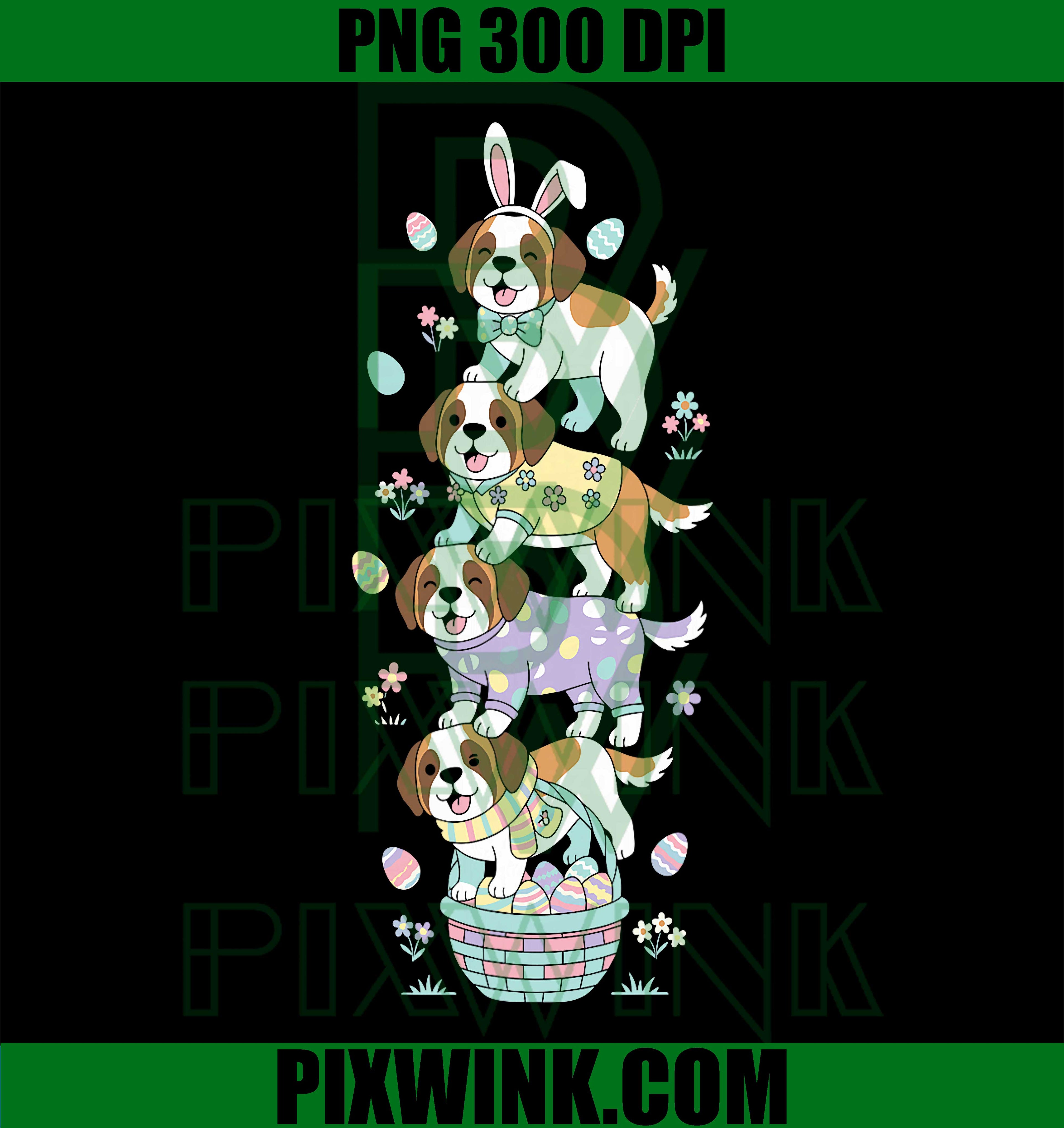 Funny Saint Bernard Easter Egg PNG, Easter Dog Lover PNG
