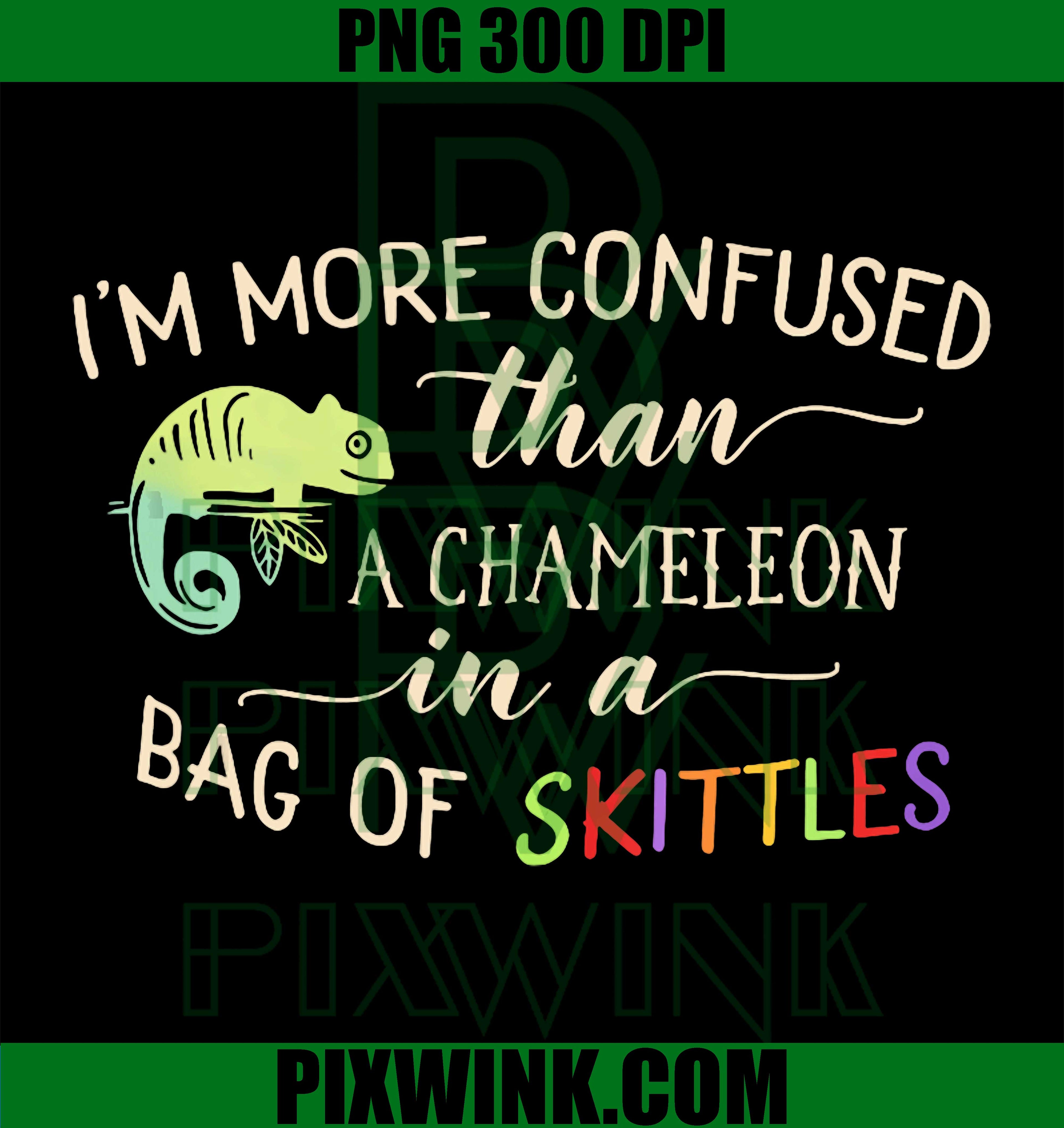 Im More Confused PNG, Chameleon Skittles Joke PNG, Funny Humor PNG