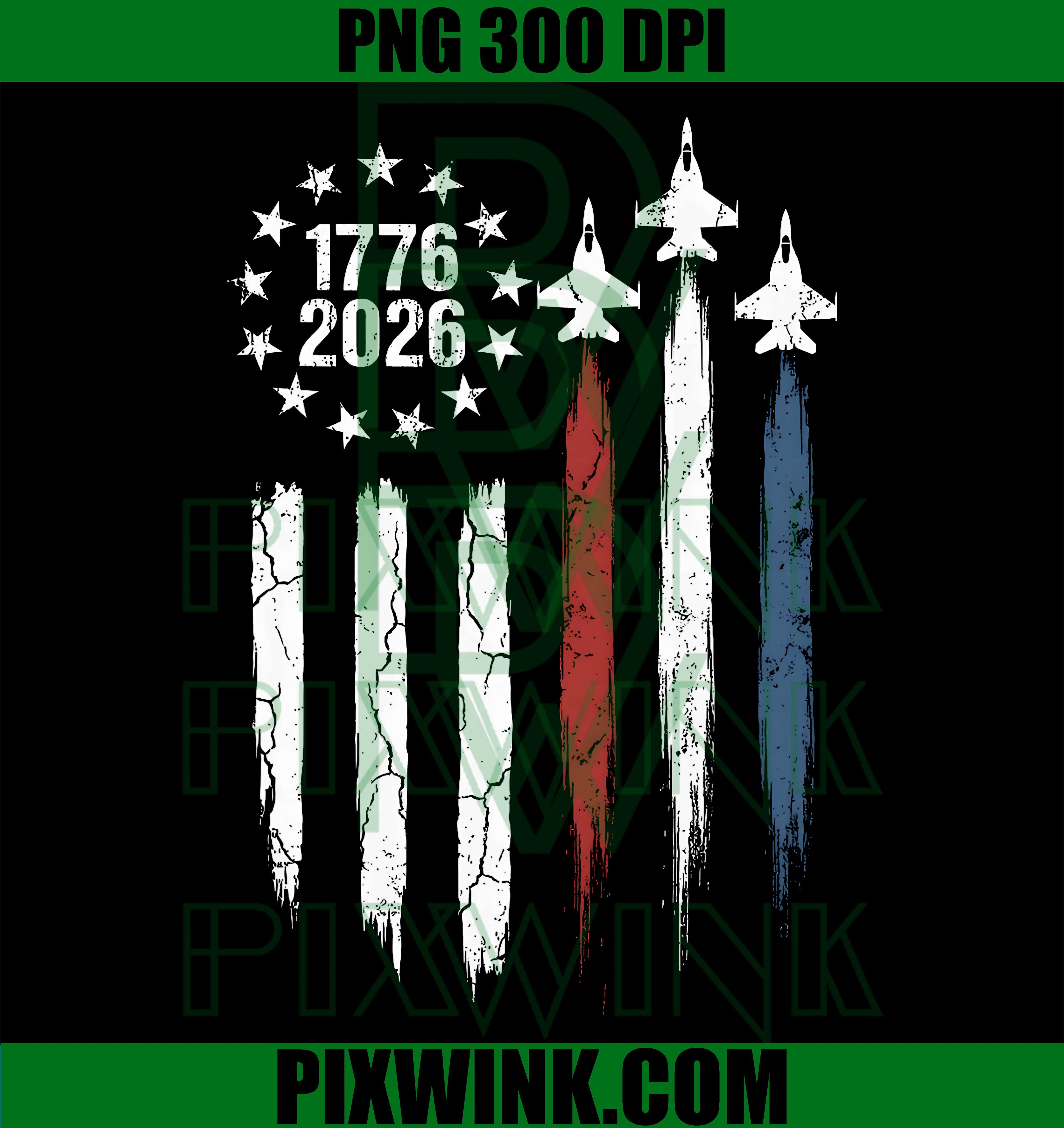 USA Jet Patriotic PNG, 250 Years America 1776 2026 PNG Art