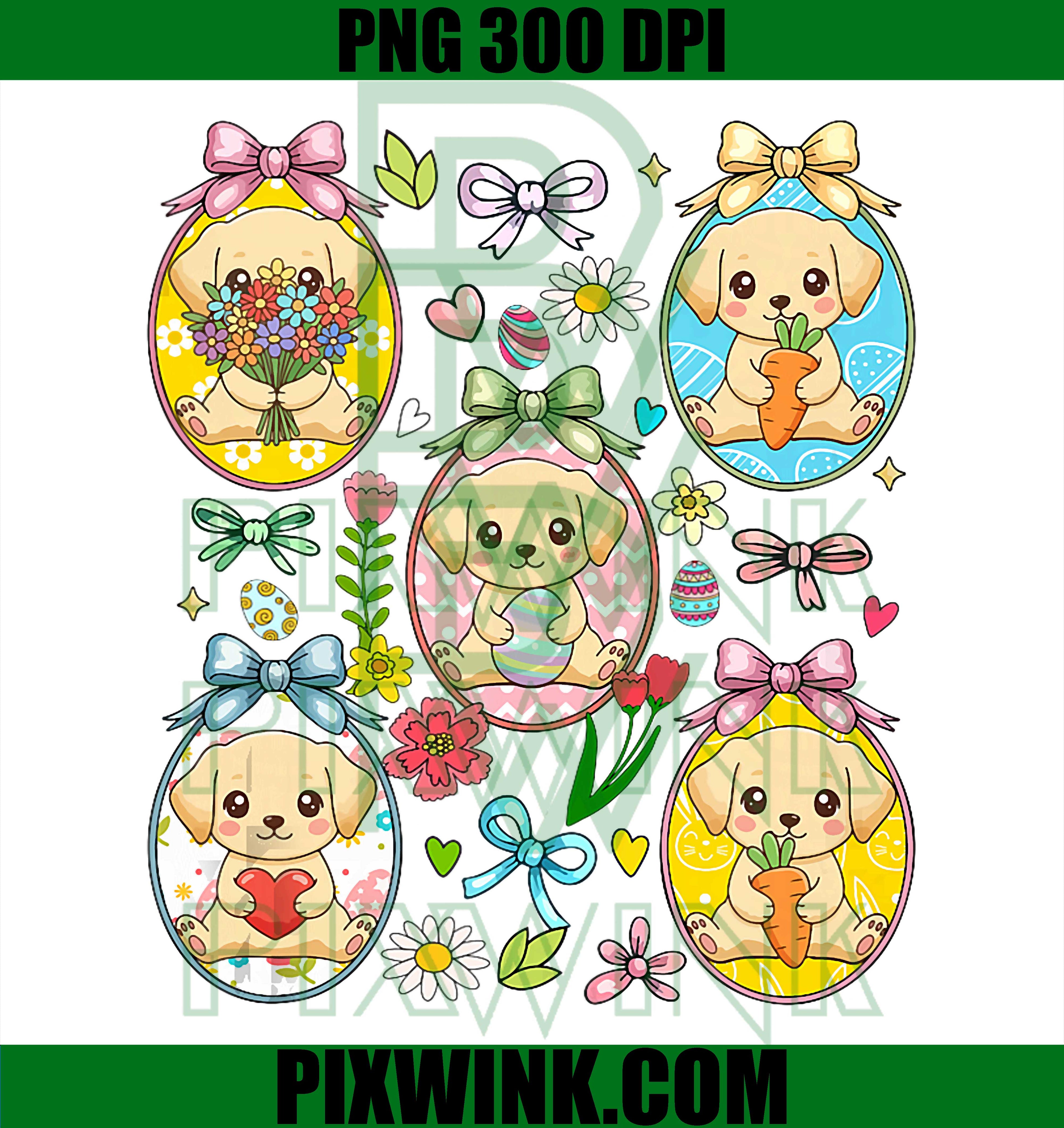 Labrador Retrievers PNG, Easter Egg Dogs PNG, Labrador Easter Collection PNG