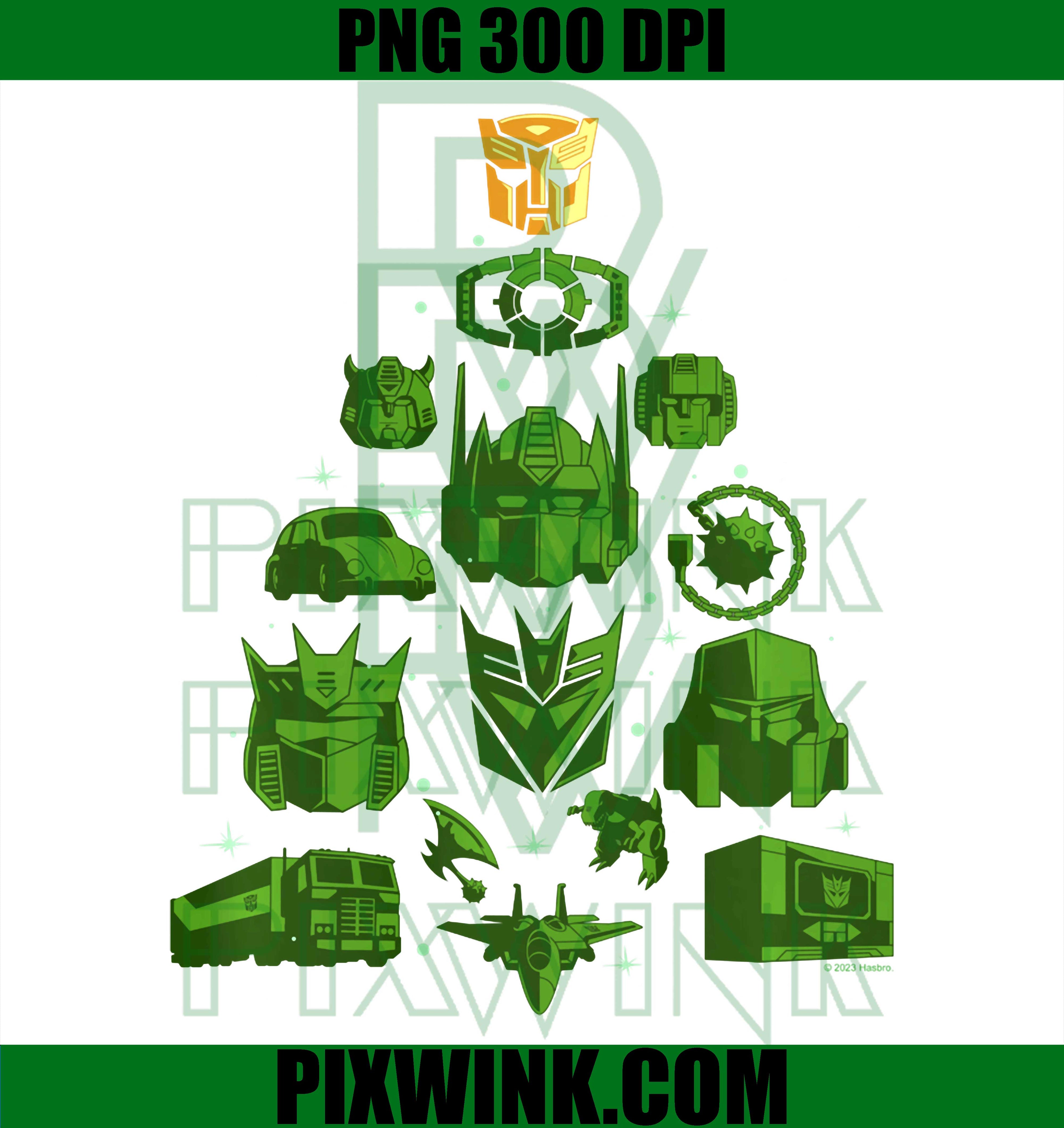 Transformers Christmas Autobot PNG, Vintage Christmas Tree Stack PNG