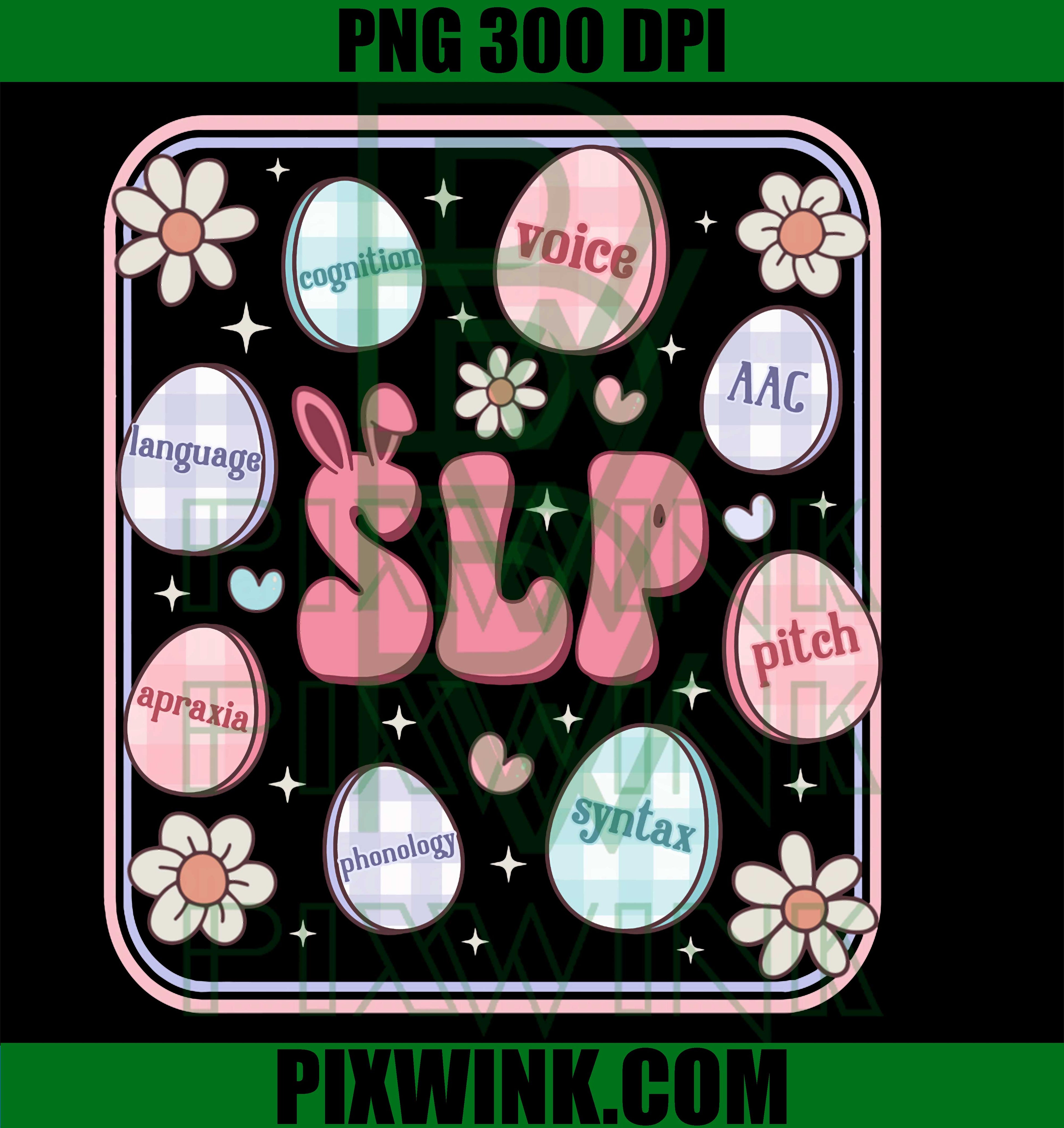 SLP Easter PNG, Speech Language Pathology Spring Therapist Graphic Design PNG