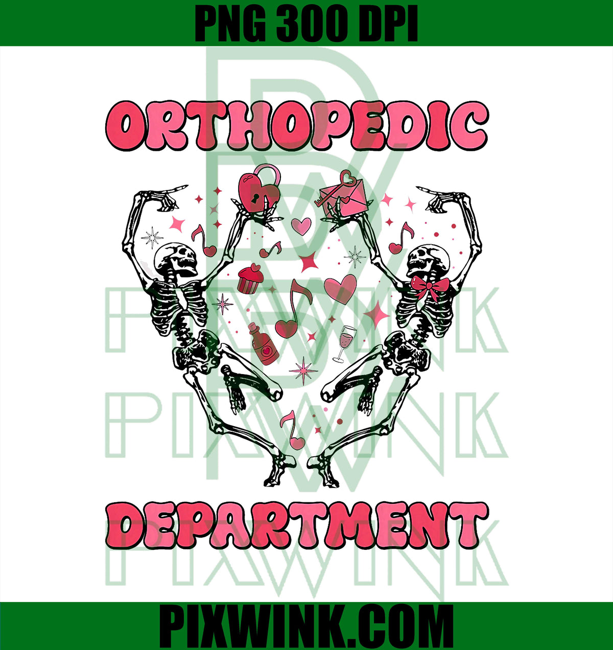 Orthopedic Department PNG, Dancing Skeleton Valentines Nurse PNG