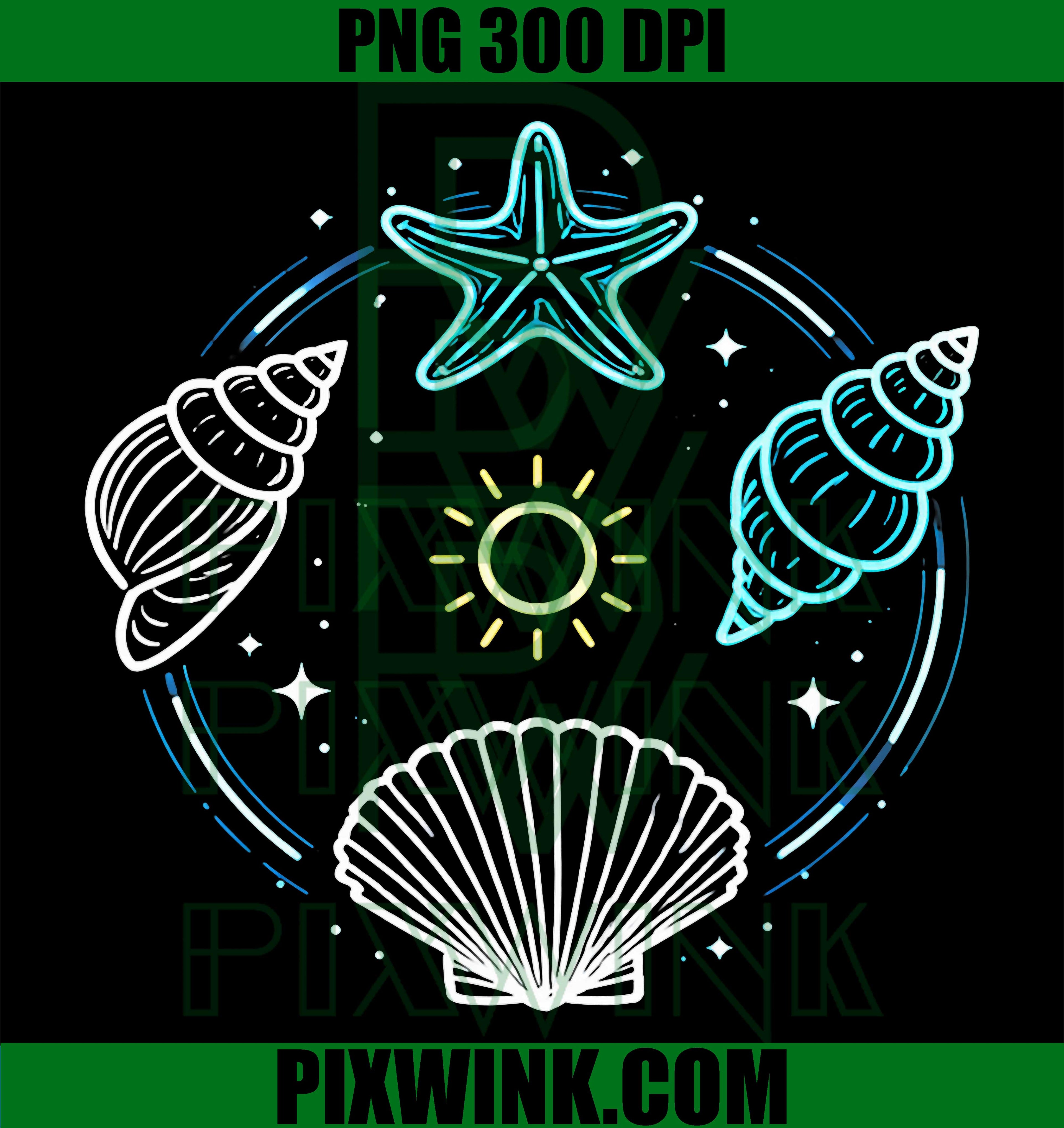 Ocean Beach Starfish PNG, Seashell Summer Vibes Design PNG