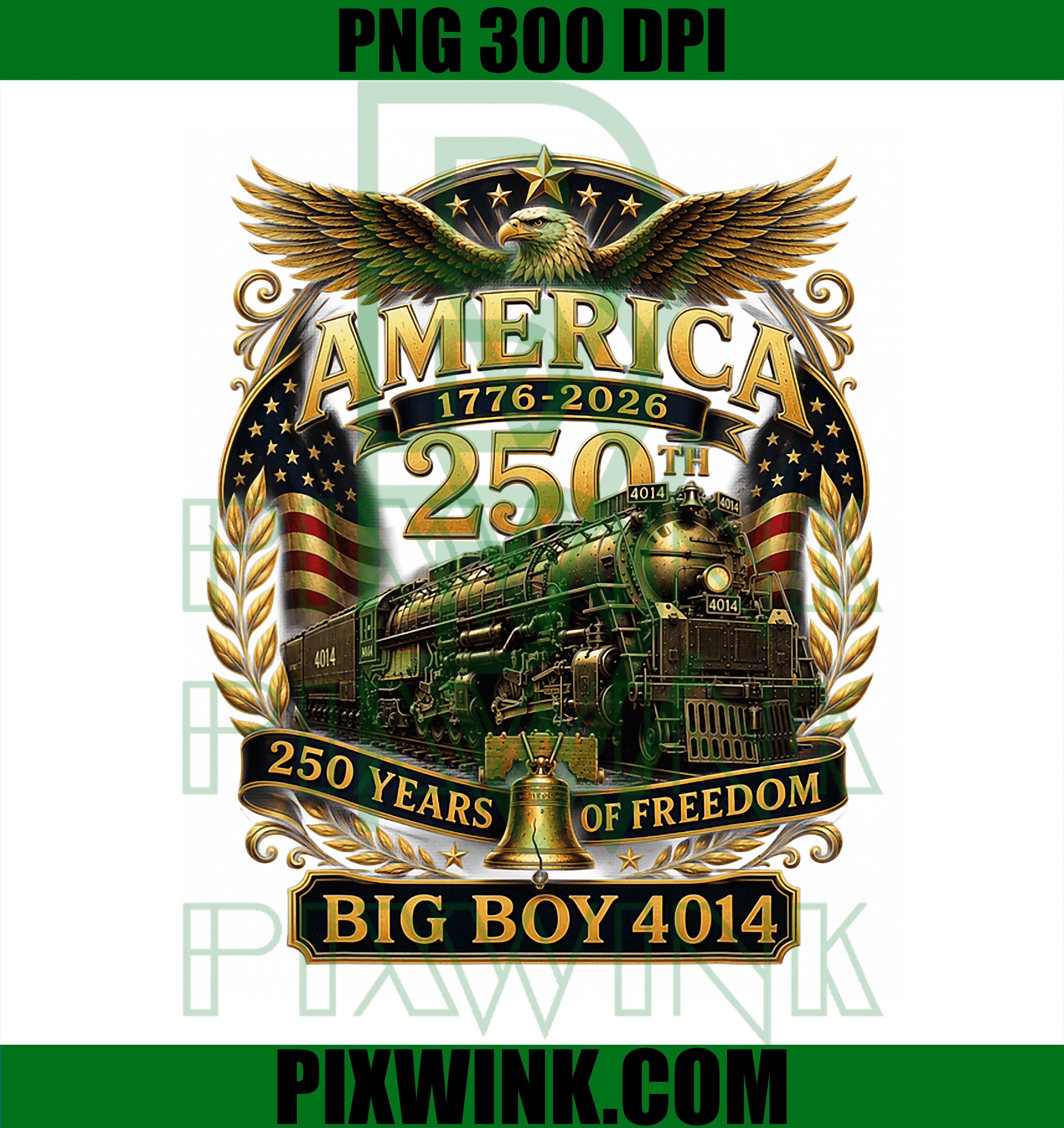 Big Boy 4014 Train USA PNG, 250th Anniversary Patriotic American PNG