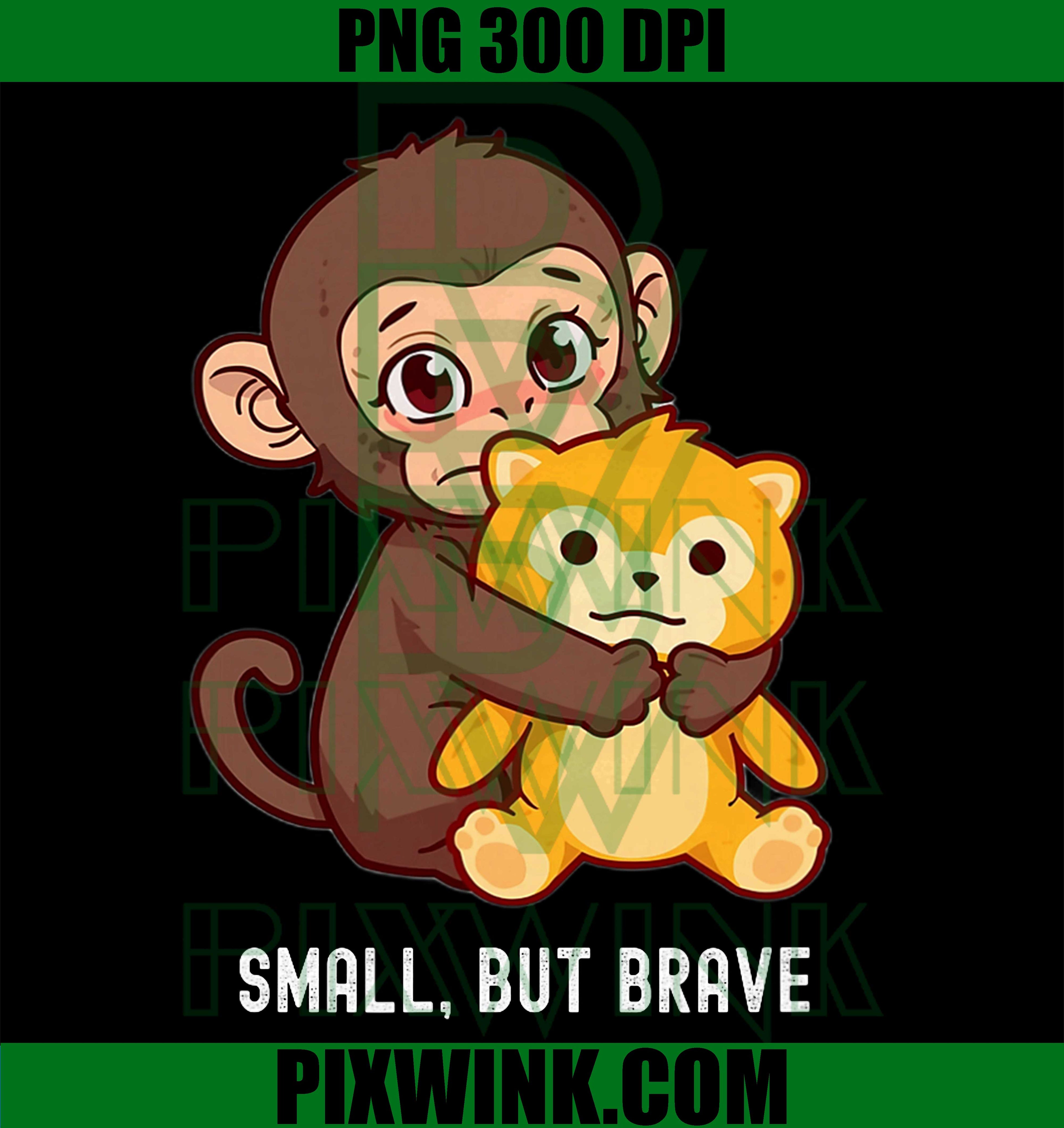 Small But Brave Punch Monkey PNG, Cute Funny Monkey Graphic Design PNG