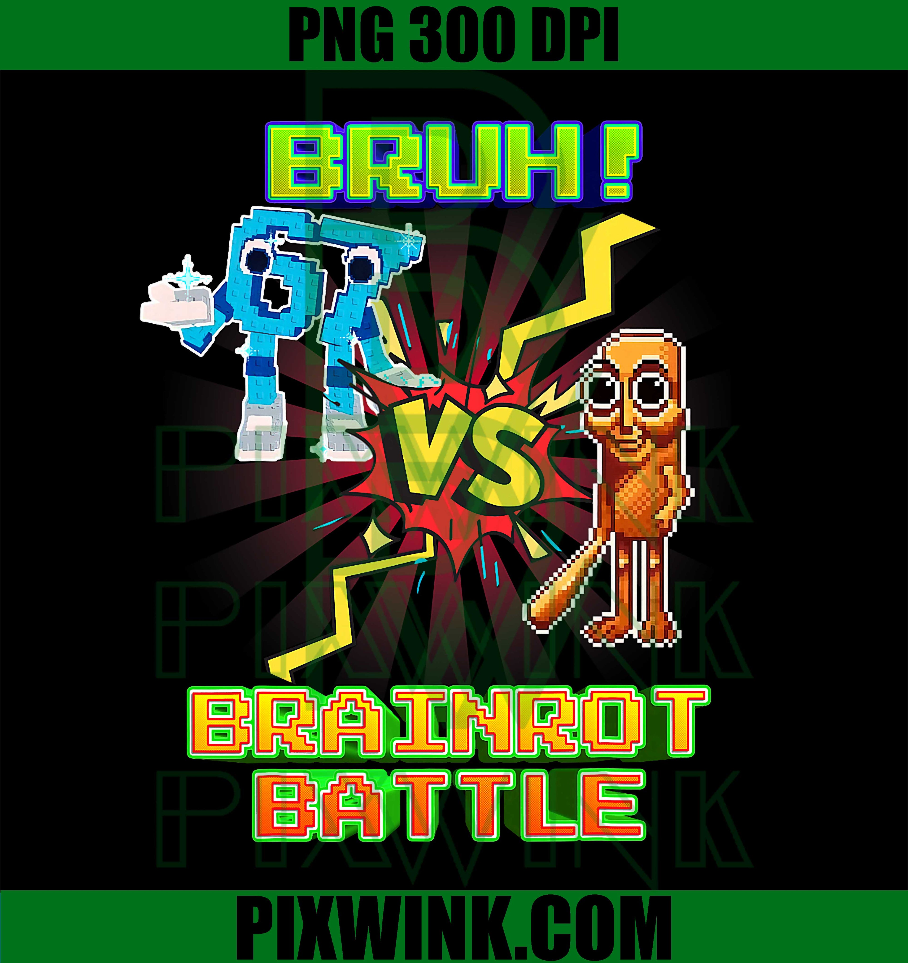 Bruh 67 vs Tung Tung Sahur Funny Brainrot Battle PNG
