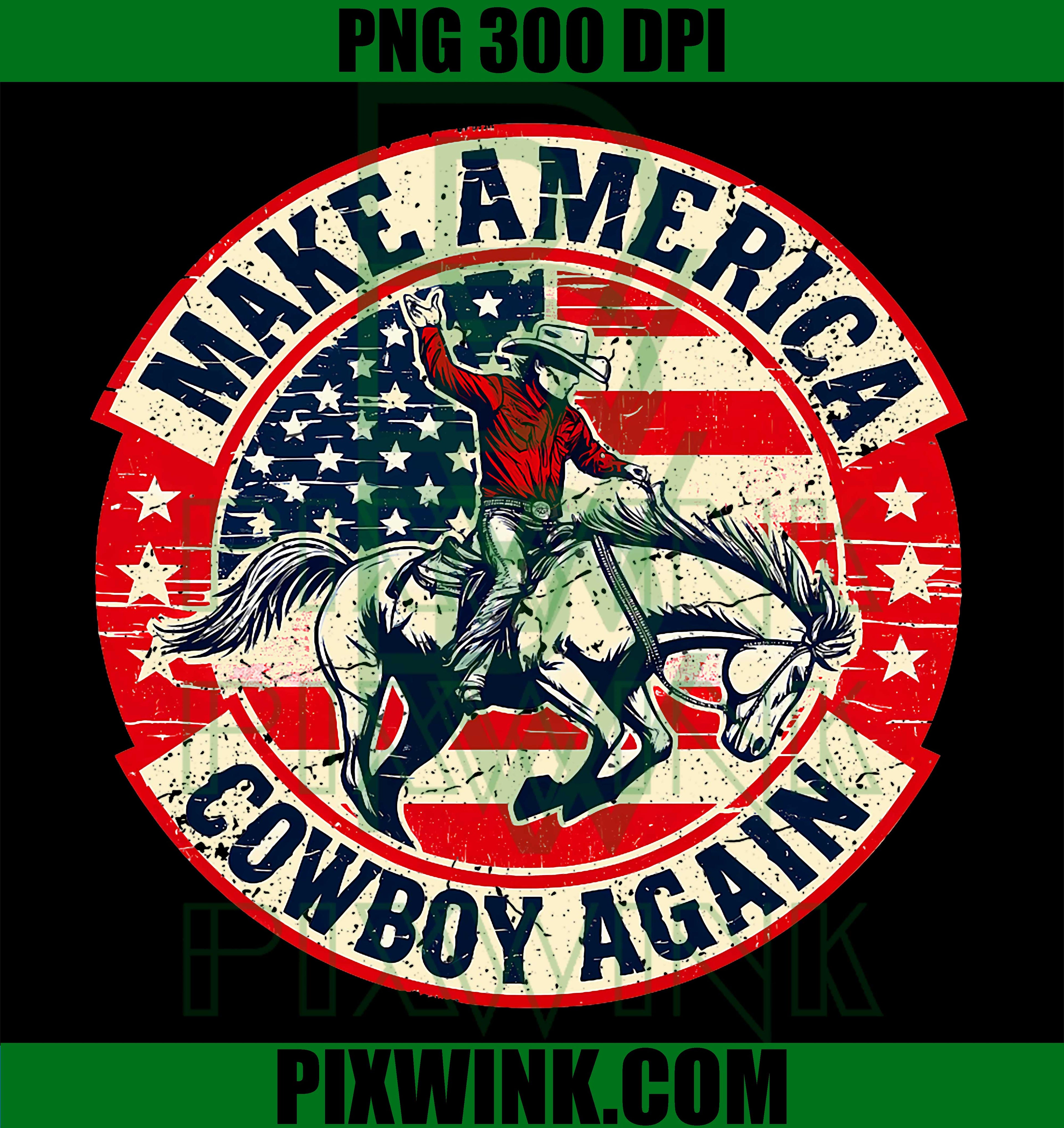 Vintage Rodeo USA PNG, Cowboy America Flag PNG Western Retro Design