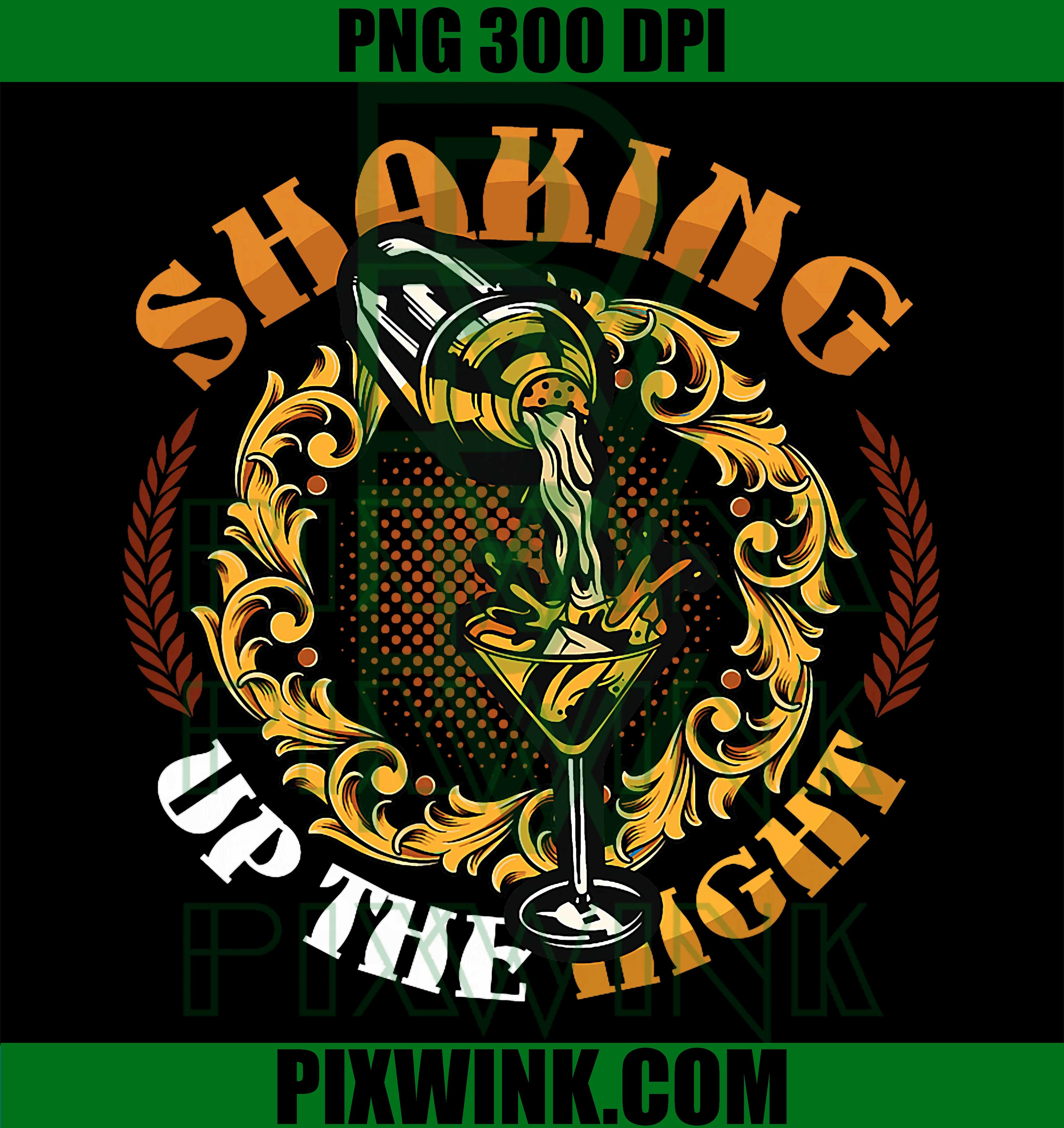 Shaking Up The Night Bartender PNG, Cocktail Bar Retro Design