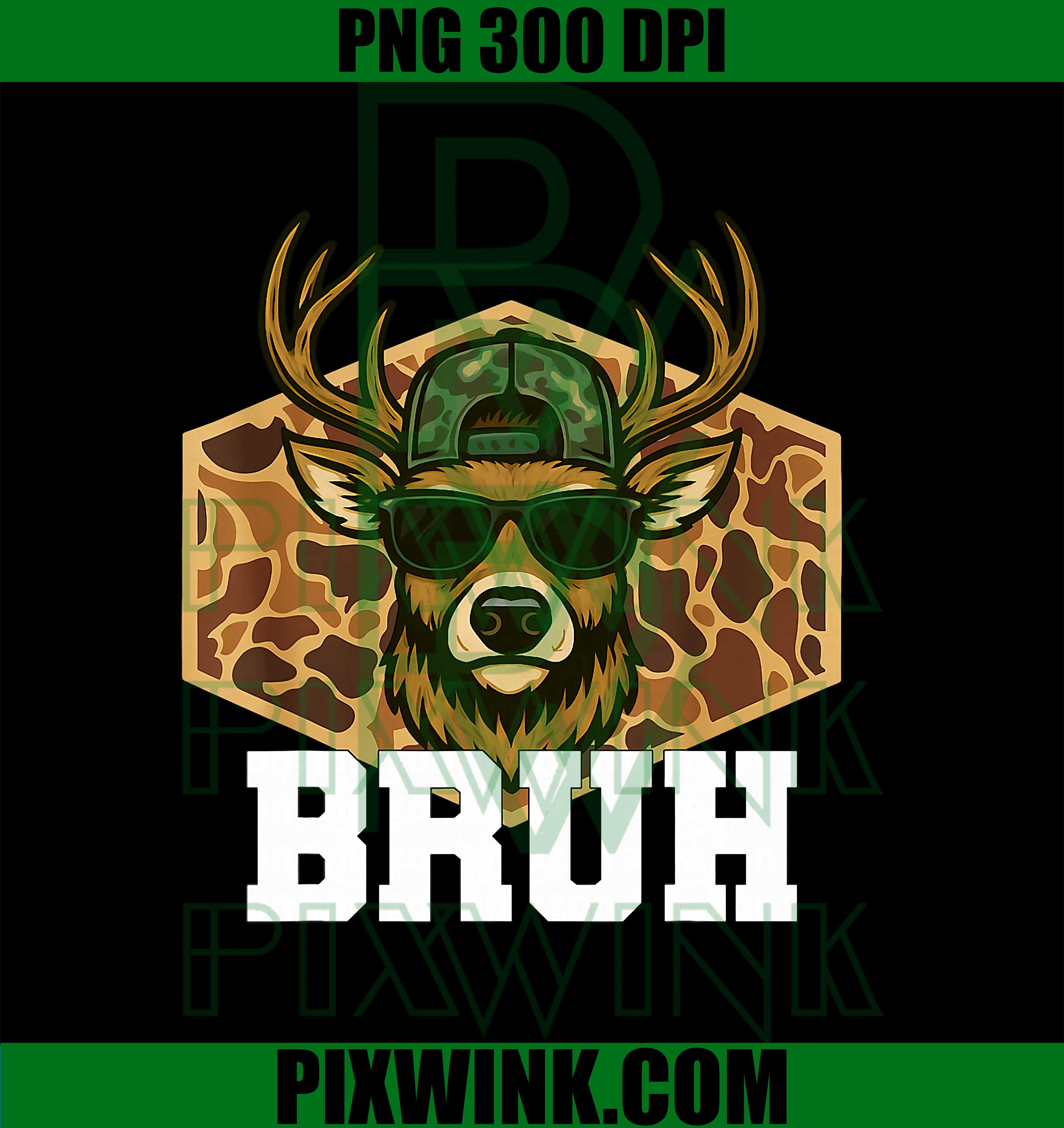 Bruh Deer, Funny Deer Hunting Camo Hat Youth Teens Kids Slang PNG