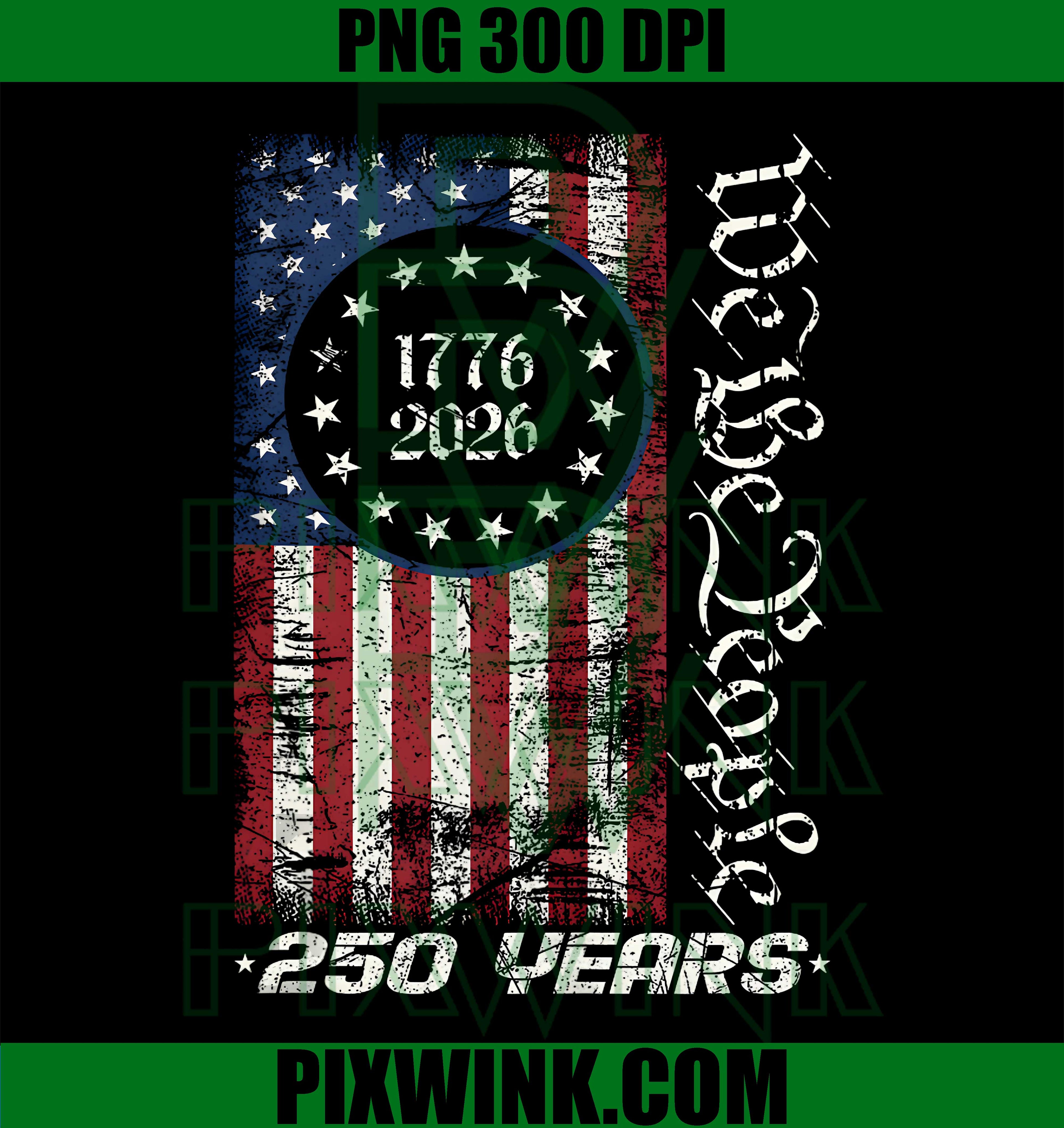 Retro American Flag 250 Years Freedom PNG,Heritage Commemoration PNG