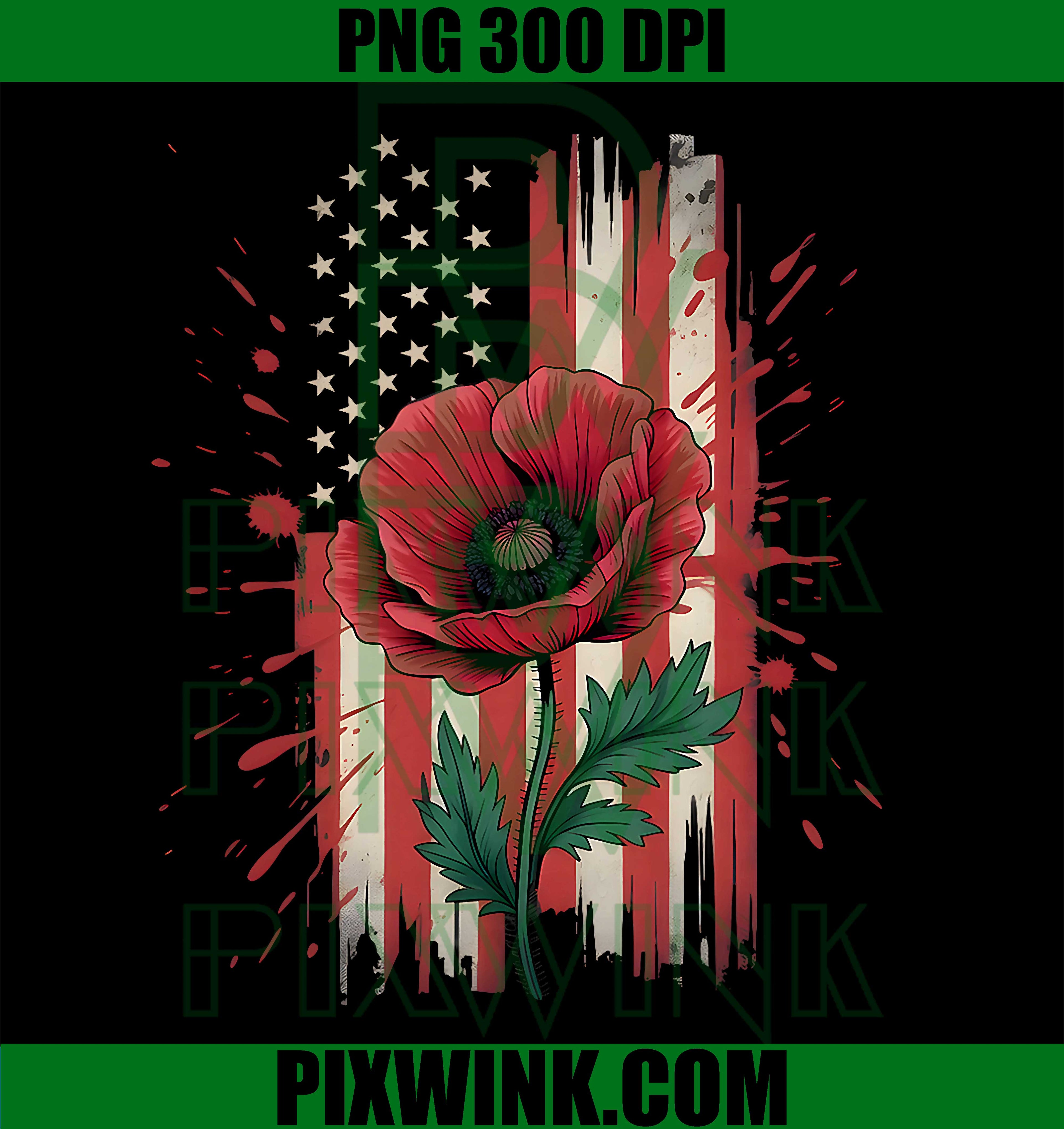 Veterans Day Red Poppy PNG, Memorial Military Honor Design PNG