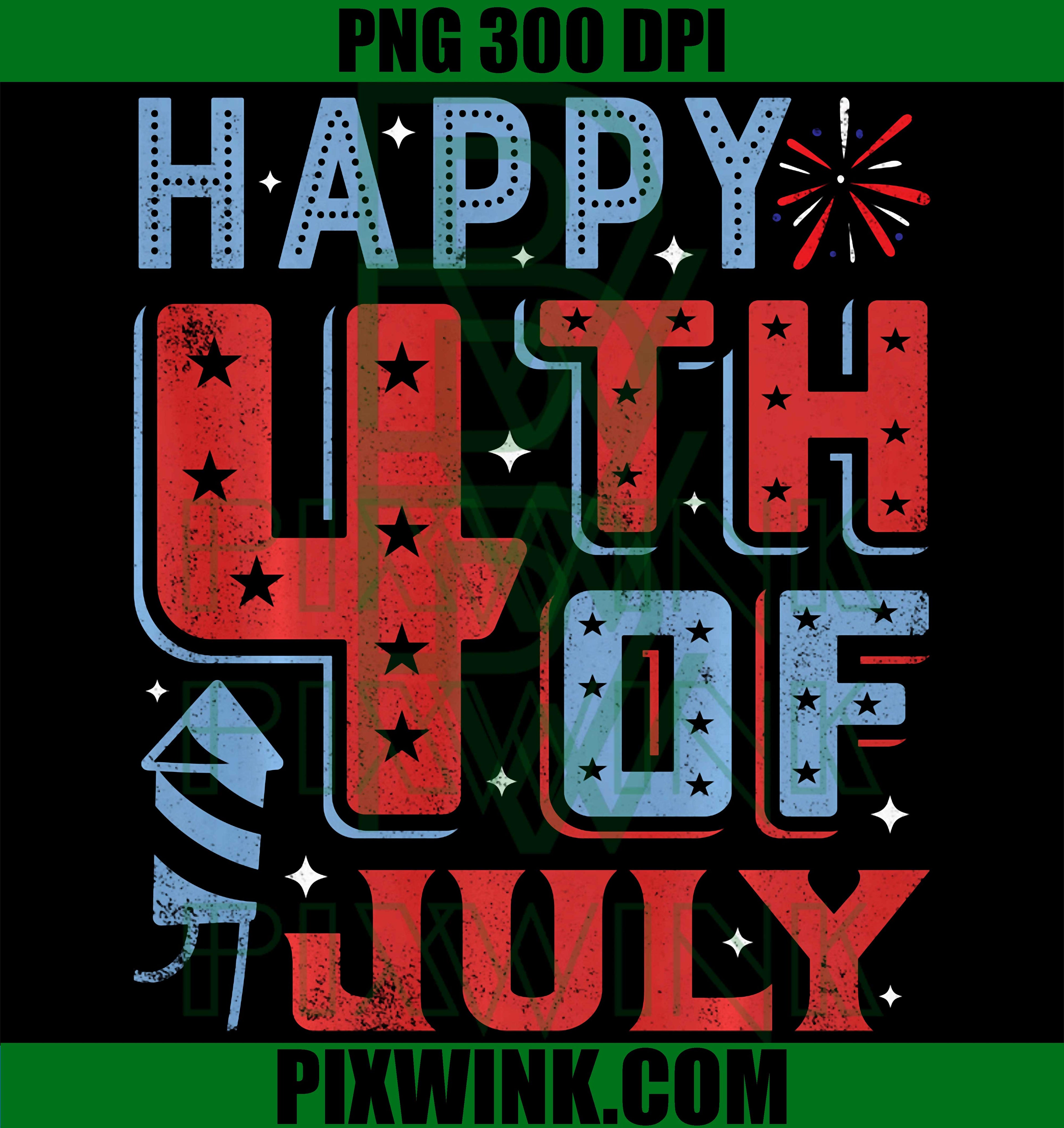 Happy 4th July Fireworks PNG, Patriotic Independence Day PNG
