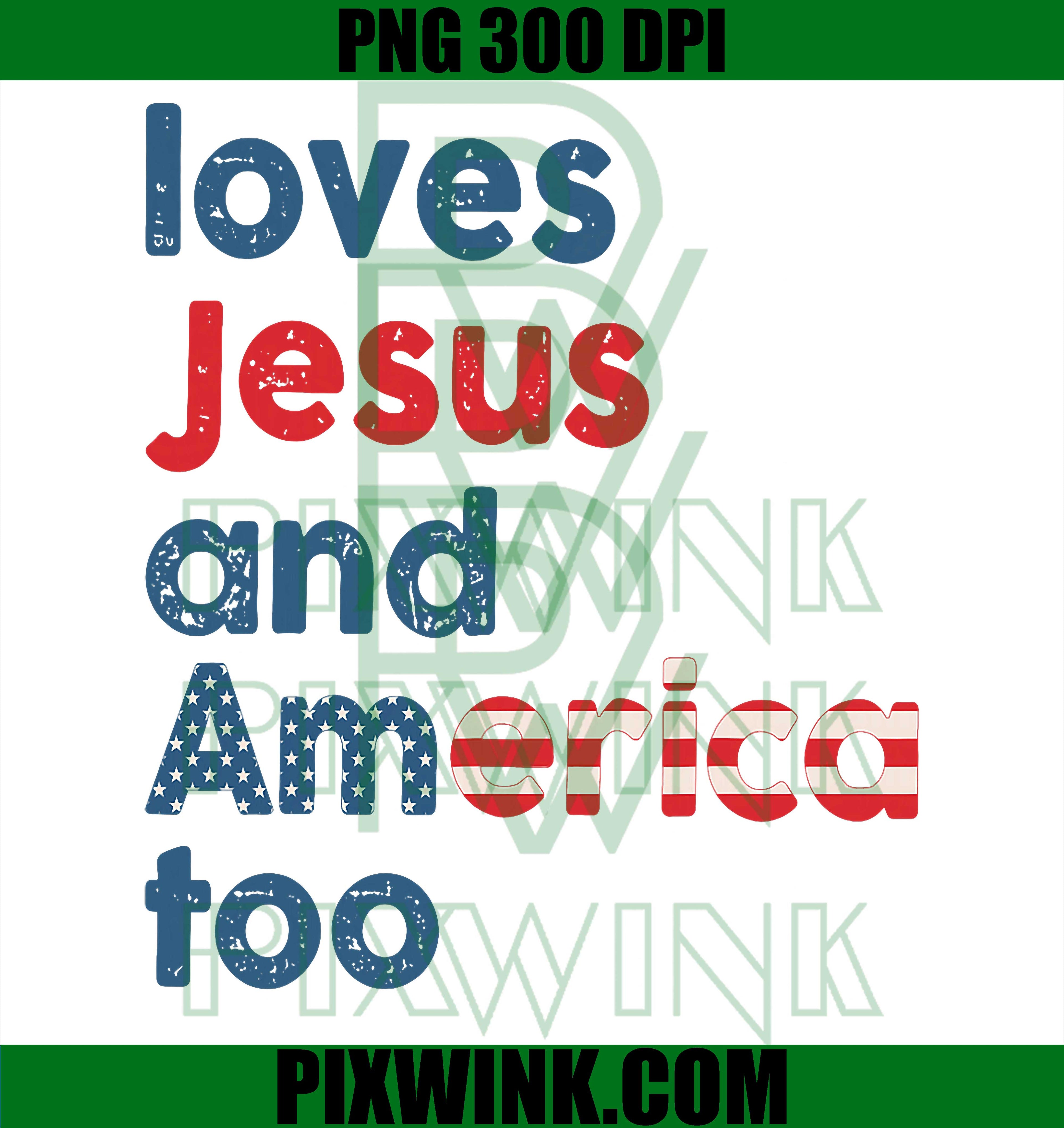 She Loves Jesus America PNG, 4th Of July US Flag Women Retro Design