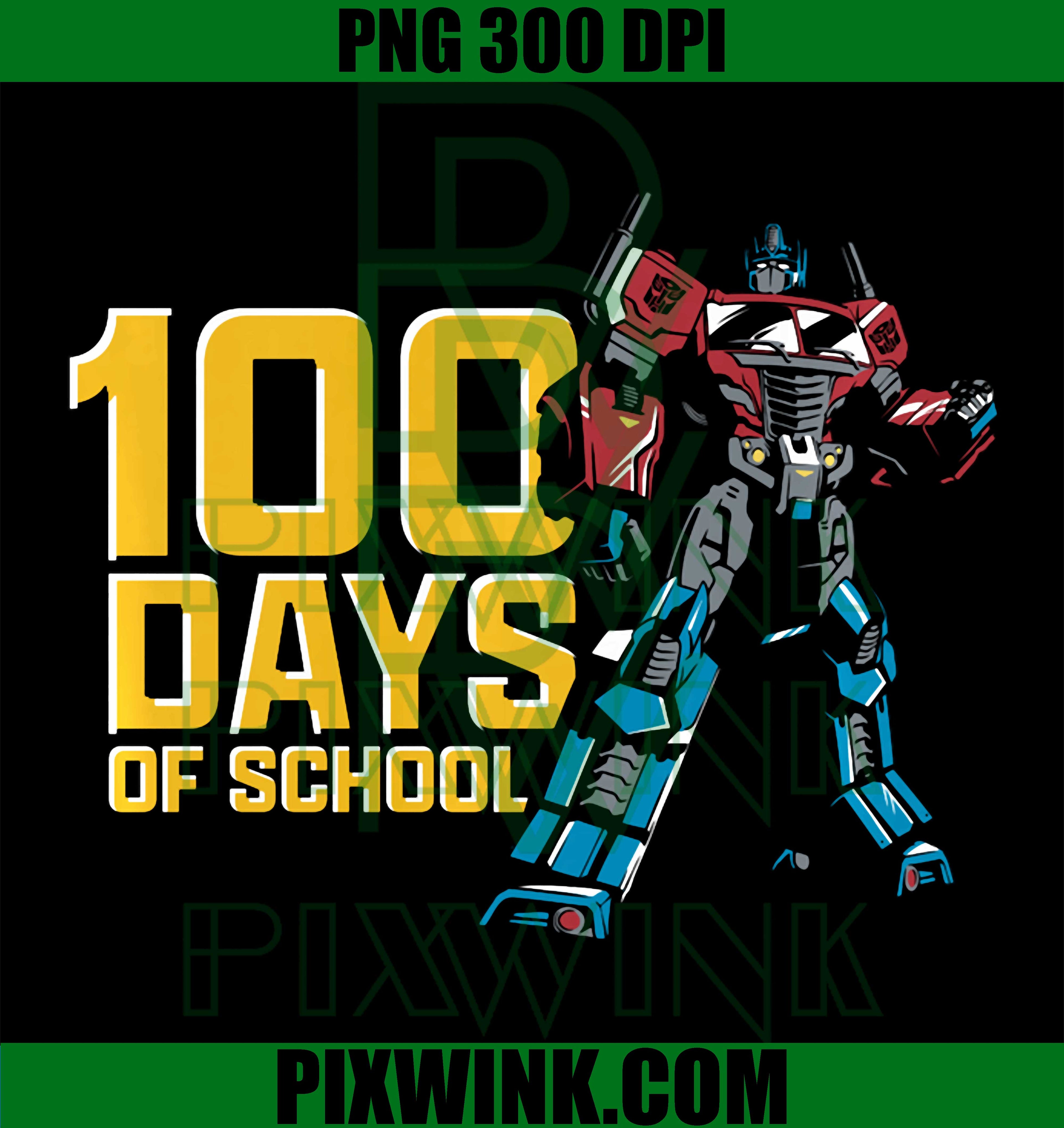 Optimus Prime 100th Day PNG, Transformers School Action Pose PNG