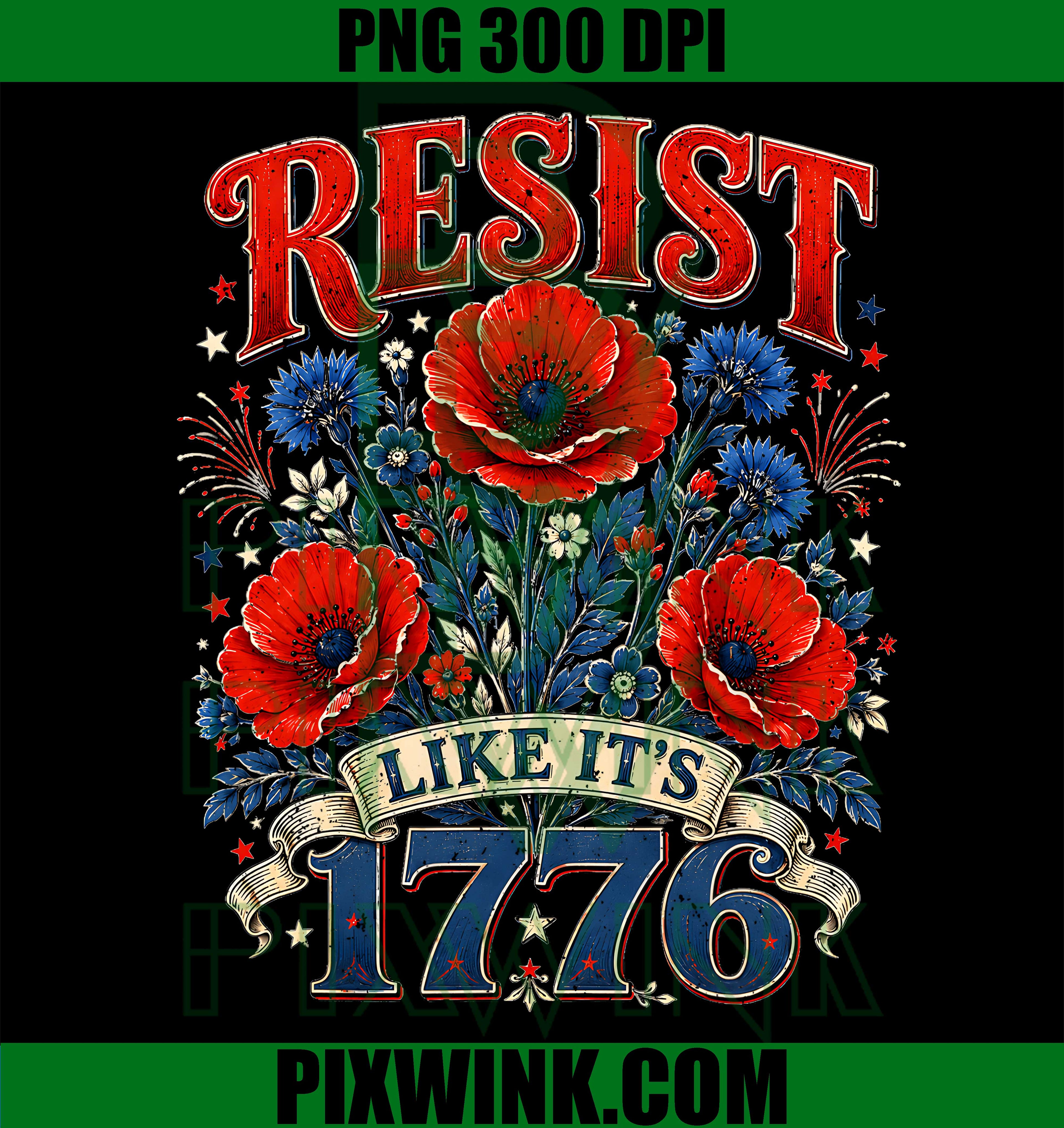 Retro Resist Like Its 1776 America PNG,4th of July 250 Years PNG