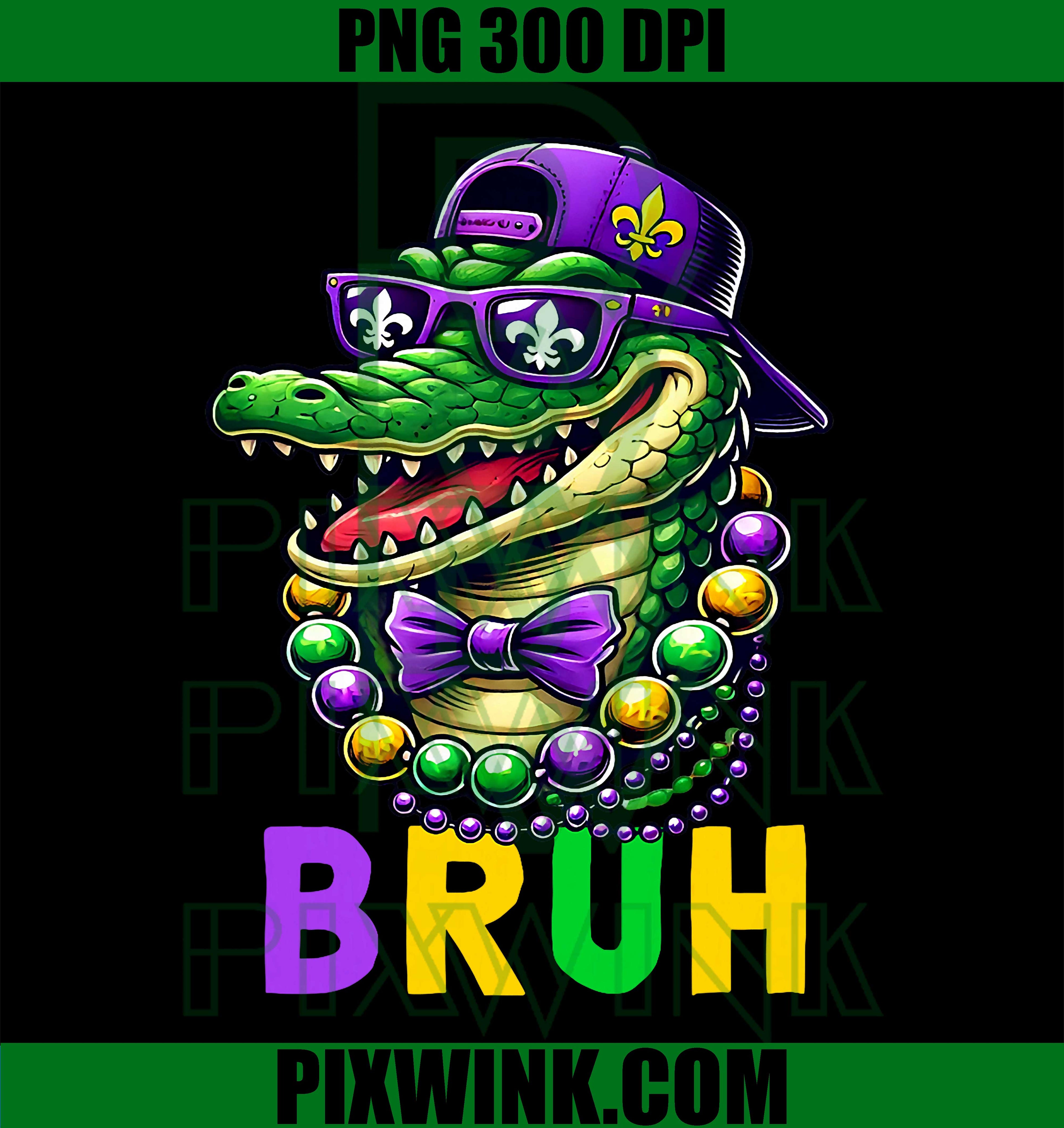 Bruh Crocodile Beads New Orleans Mardi Gras Fleur De Lis PNG