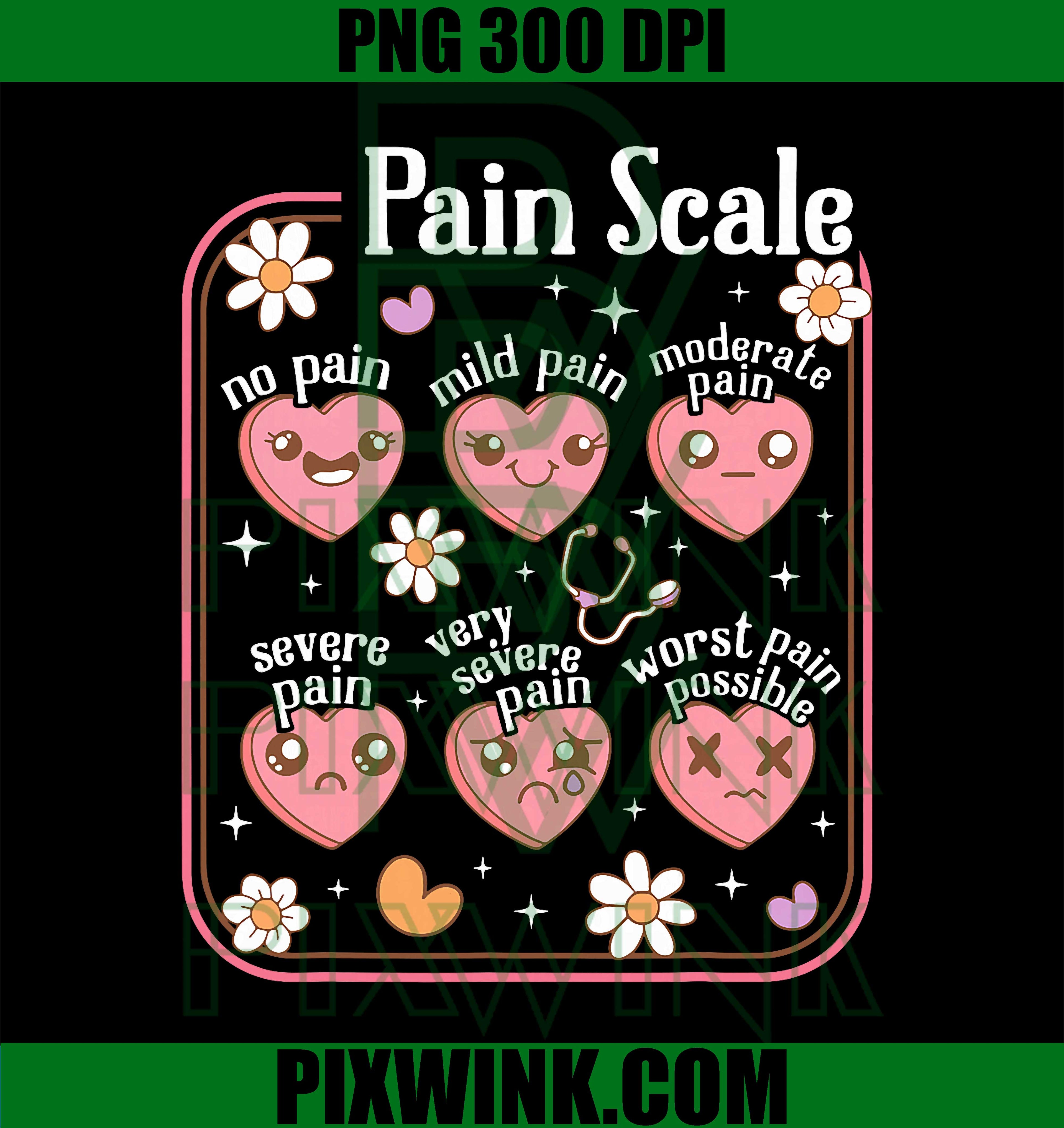 Pain Scale Heart Candy Trauma Nurse Triage Valentine Stamp PNG