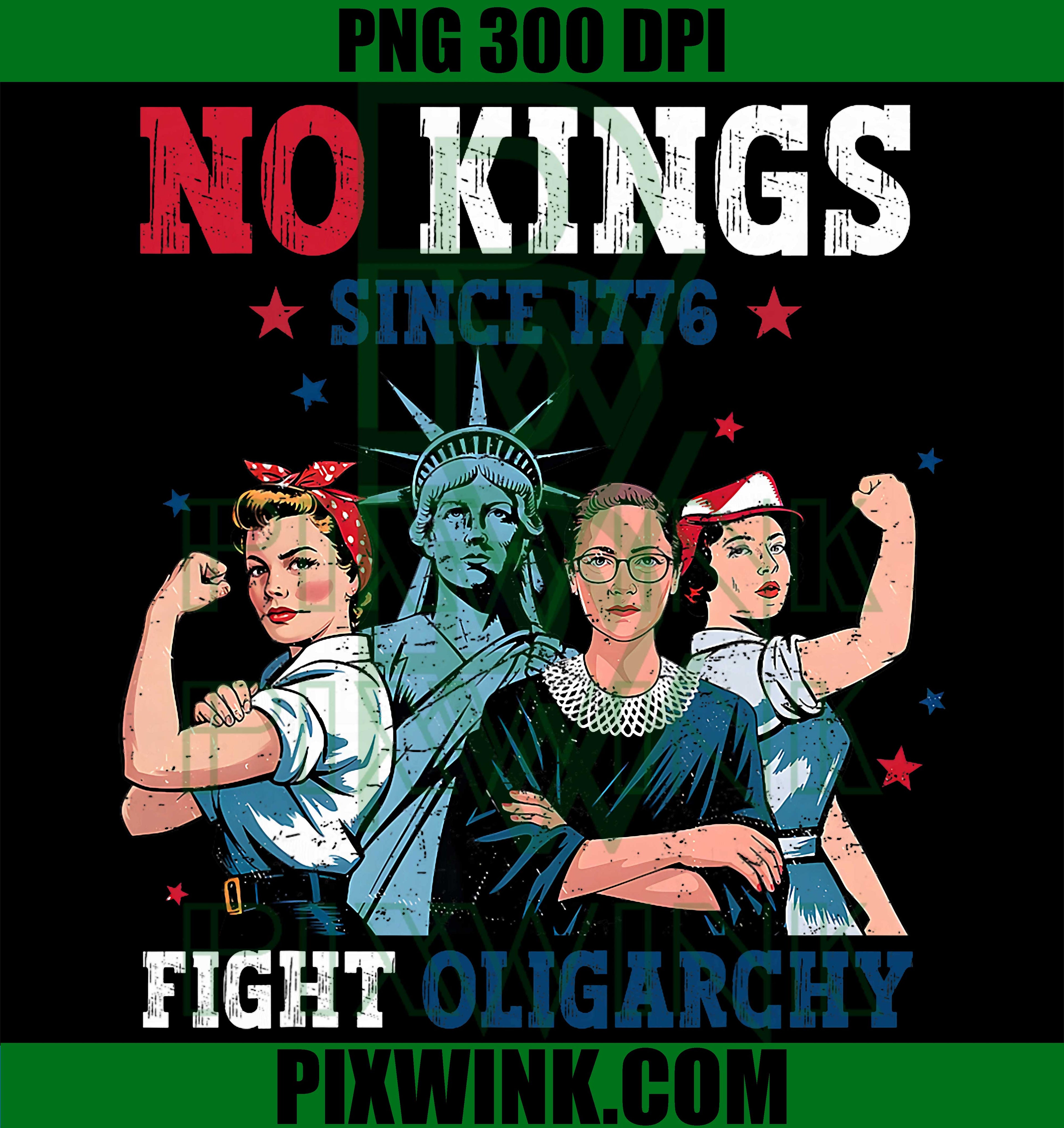 Feminist Patriot PNG, No Kings Quote PNG, Independence Day Design PNG