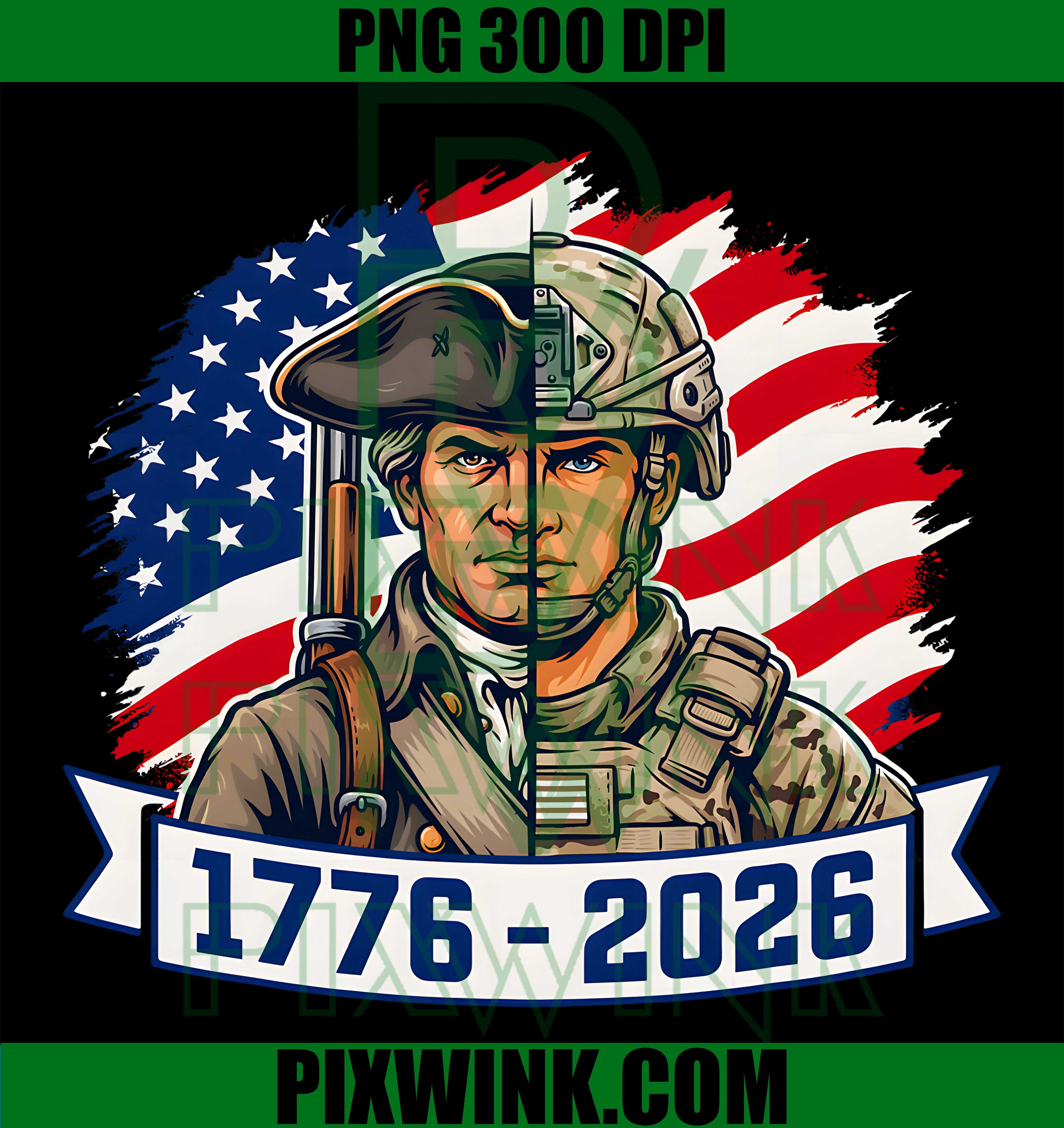 Revolutionary to Soldier 1776 2026 PNG,Revolutionary 1776 2026 PNG