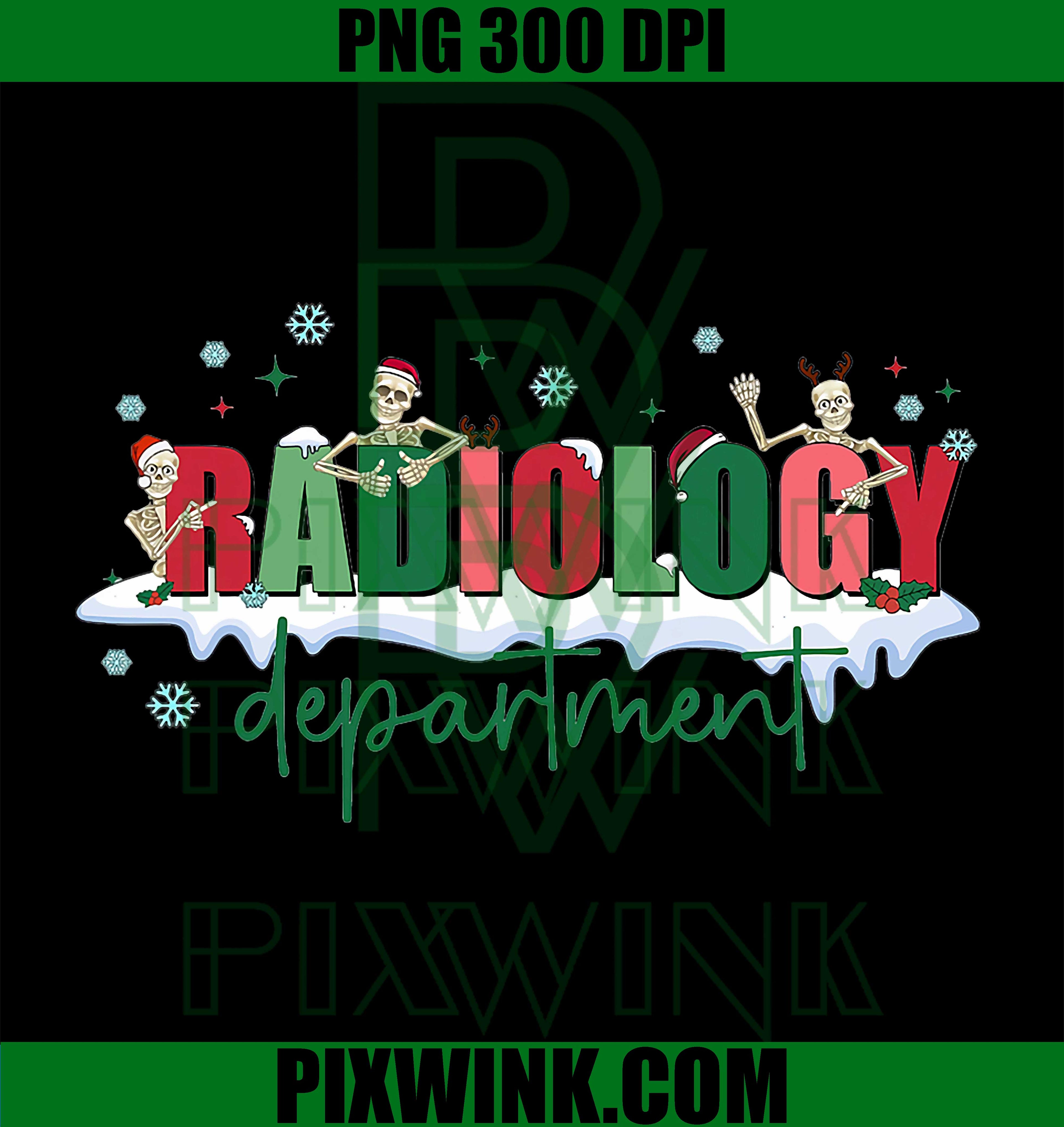 Radiology Department Christmas Skeleton X-ray Tech PNG