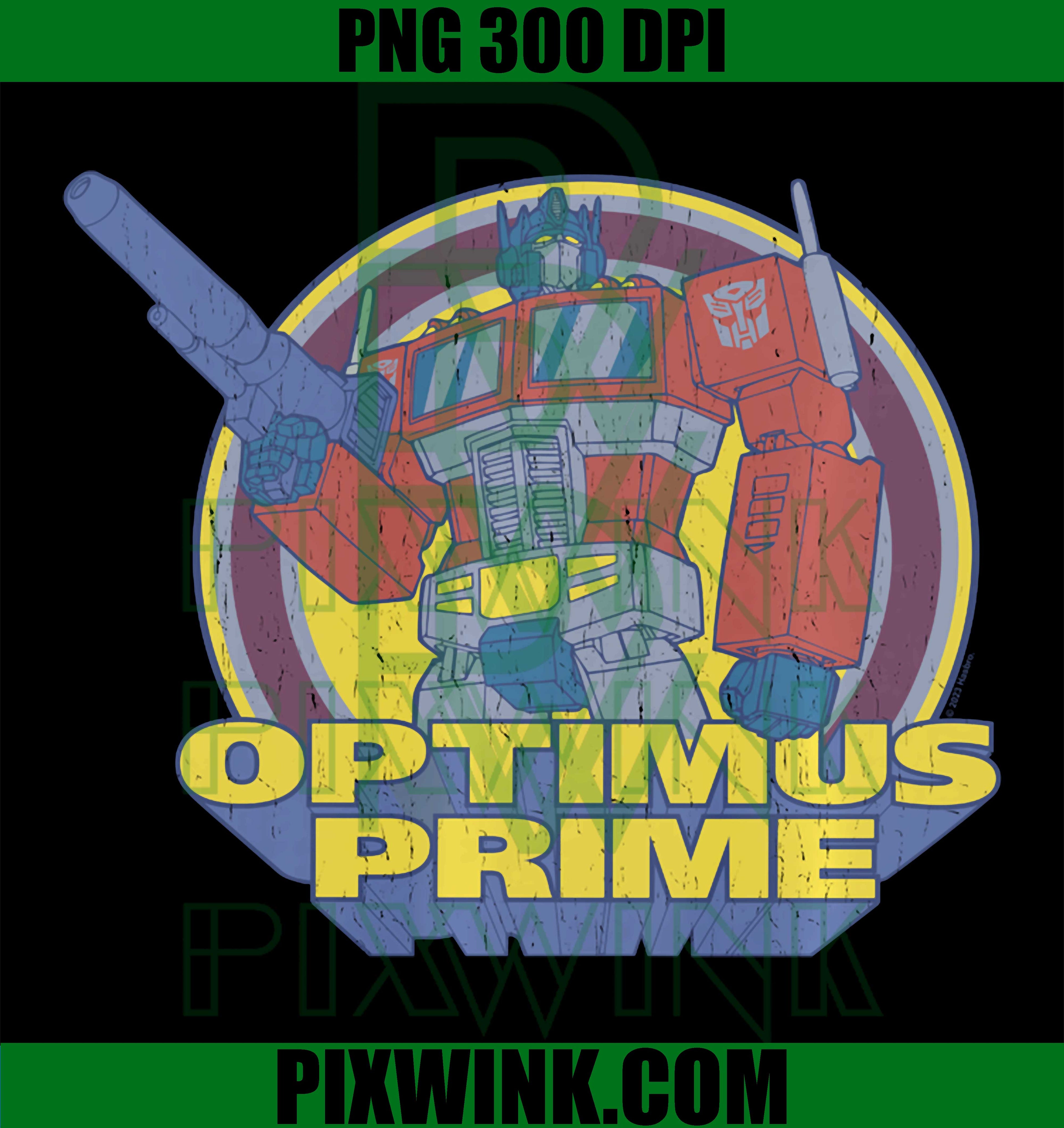 Optimus Prime Cartoon PNG, Transformers Distressed Badge PNG