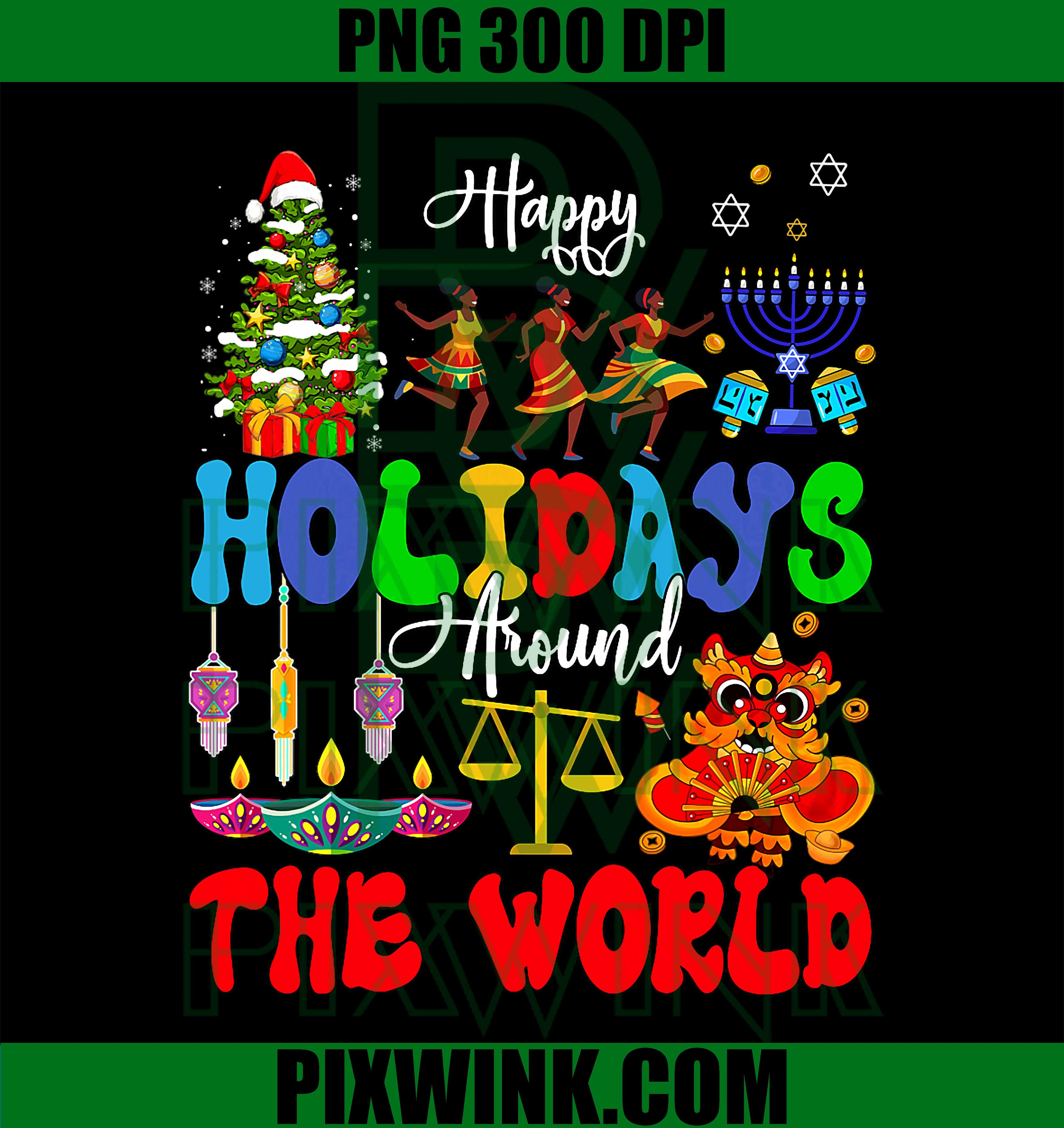 Family Lover Vacations Costume Holidays Around World Xmas Hanukkah Kwanzaa Diwali New Year PNG