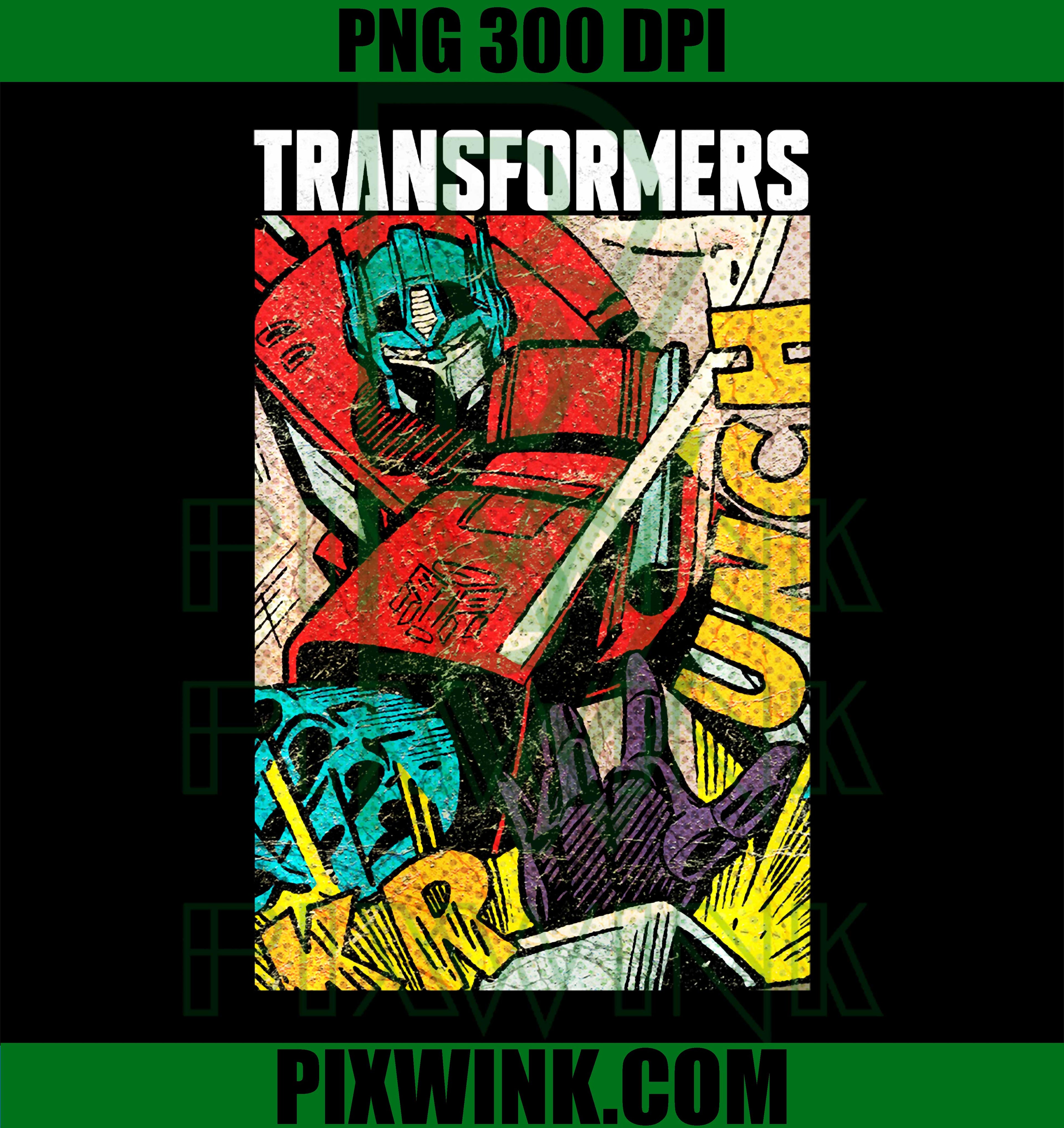 Optimus Prime Comic Punch PNG, Vintage Transformers Faded PNG