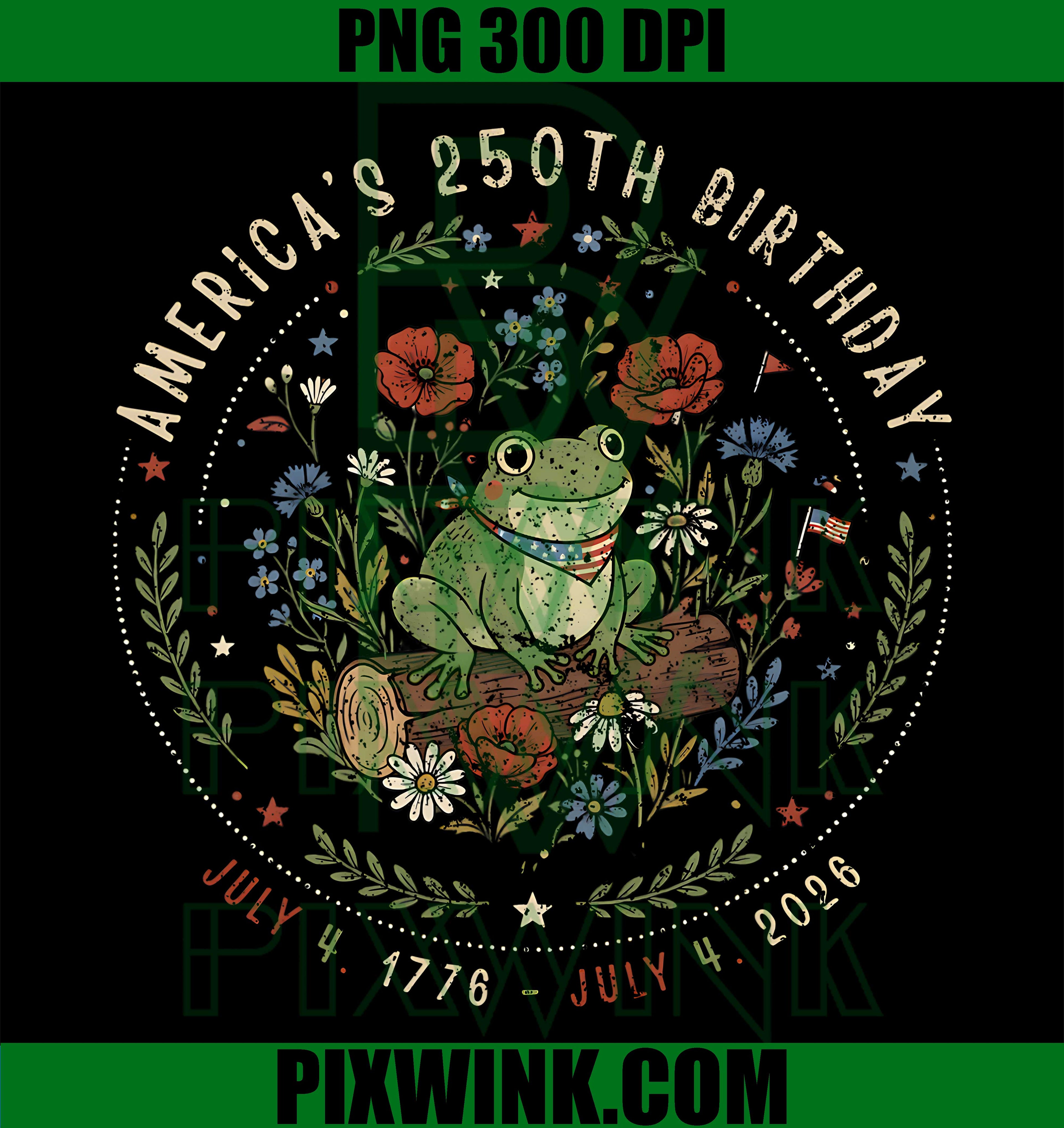 Frog Patriotic USA PNG, America 250 Birthday PNG, 4th July Frog PNG