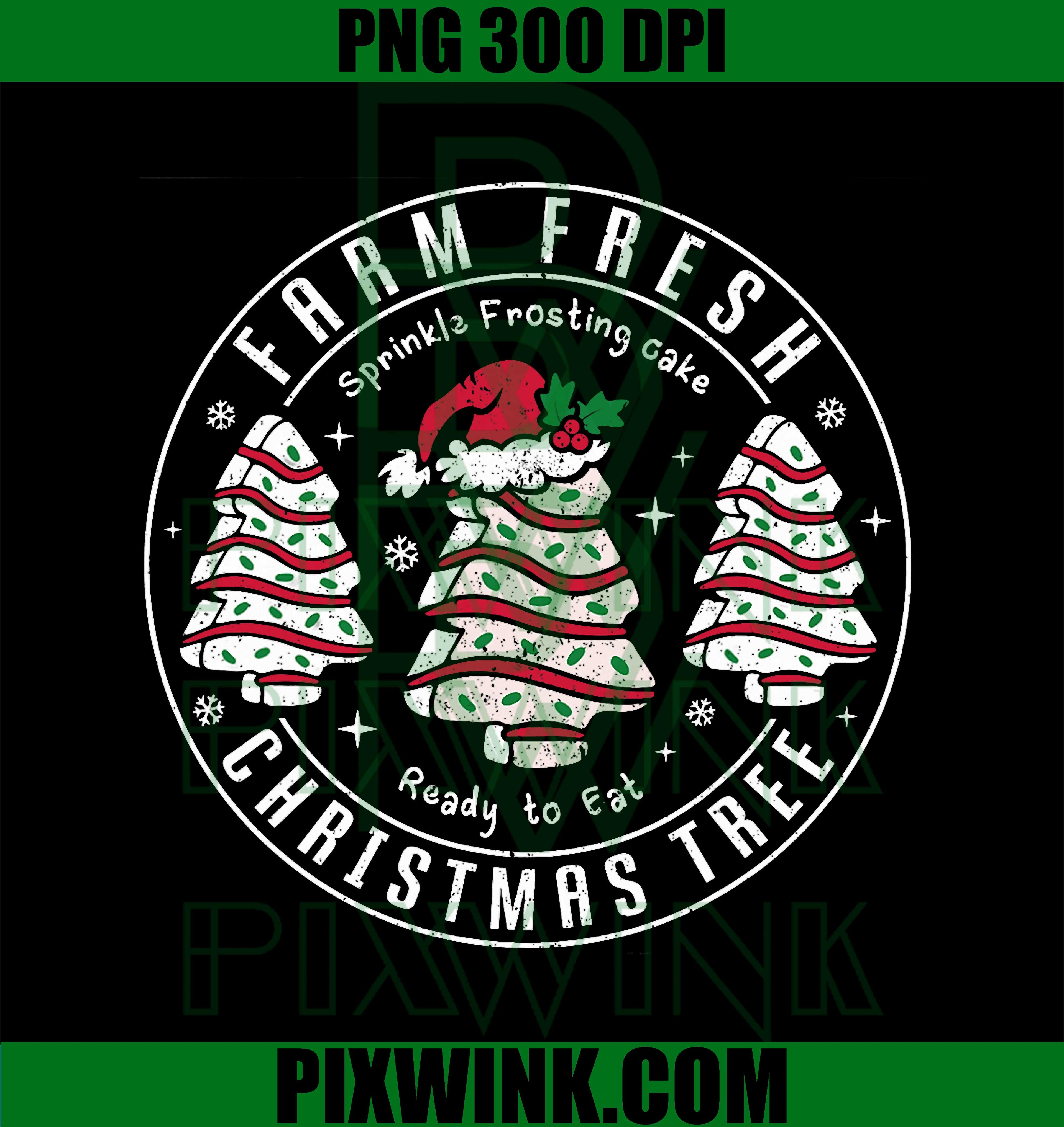 Farm Fresh Christmas Tree Cakes Retro Xmas Tree Farm PNG