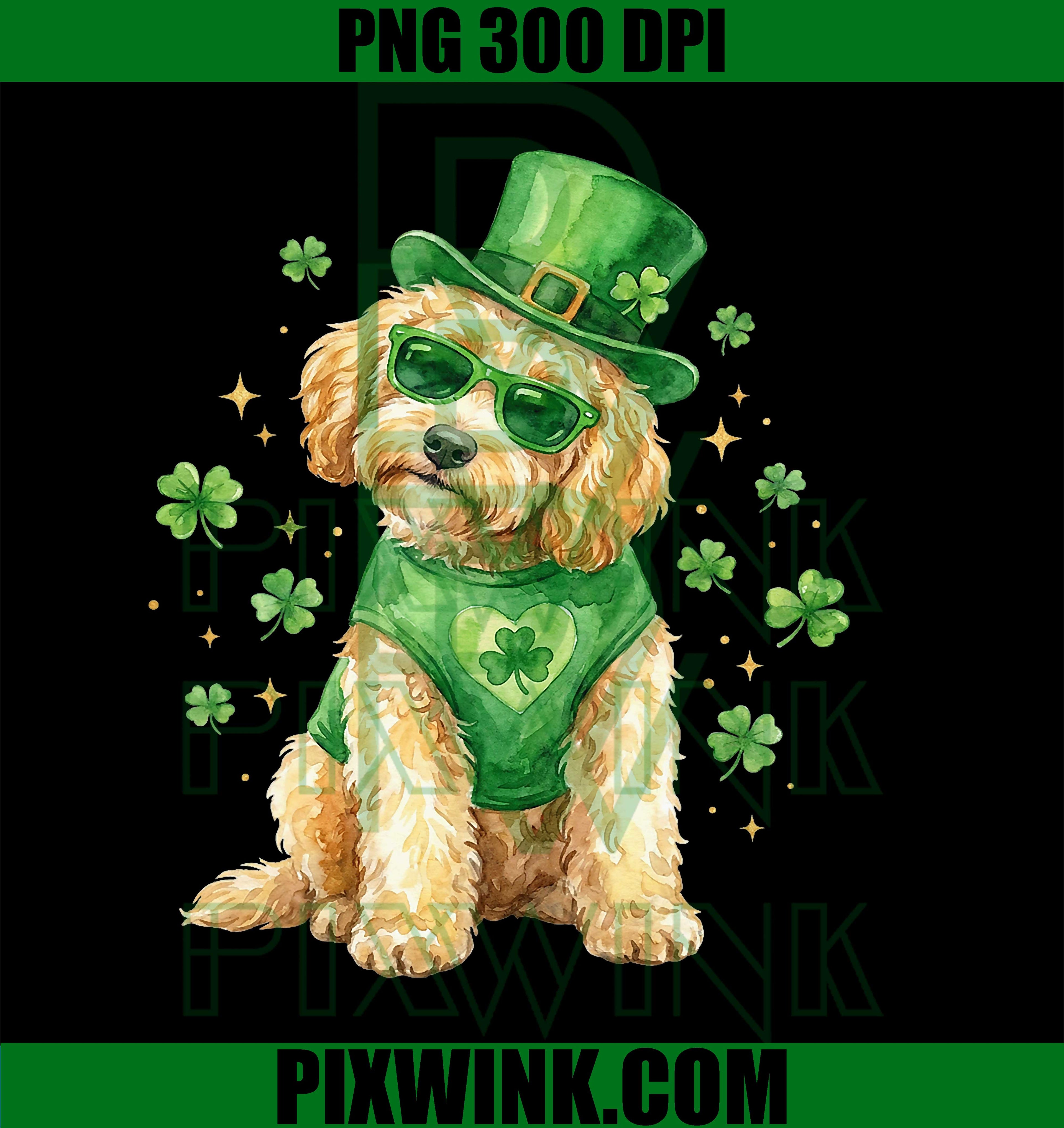 Irish Goldendoodle Shamrock PNG, St Patrick’s Day Dog Lover PNG