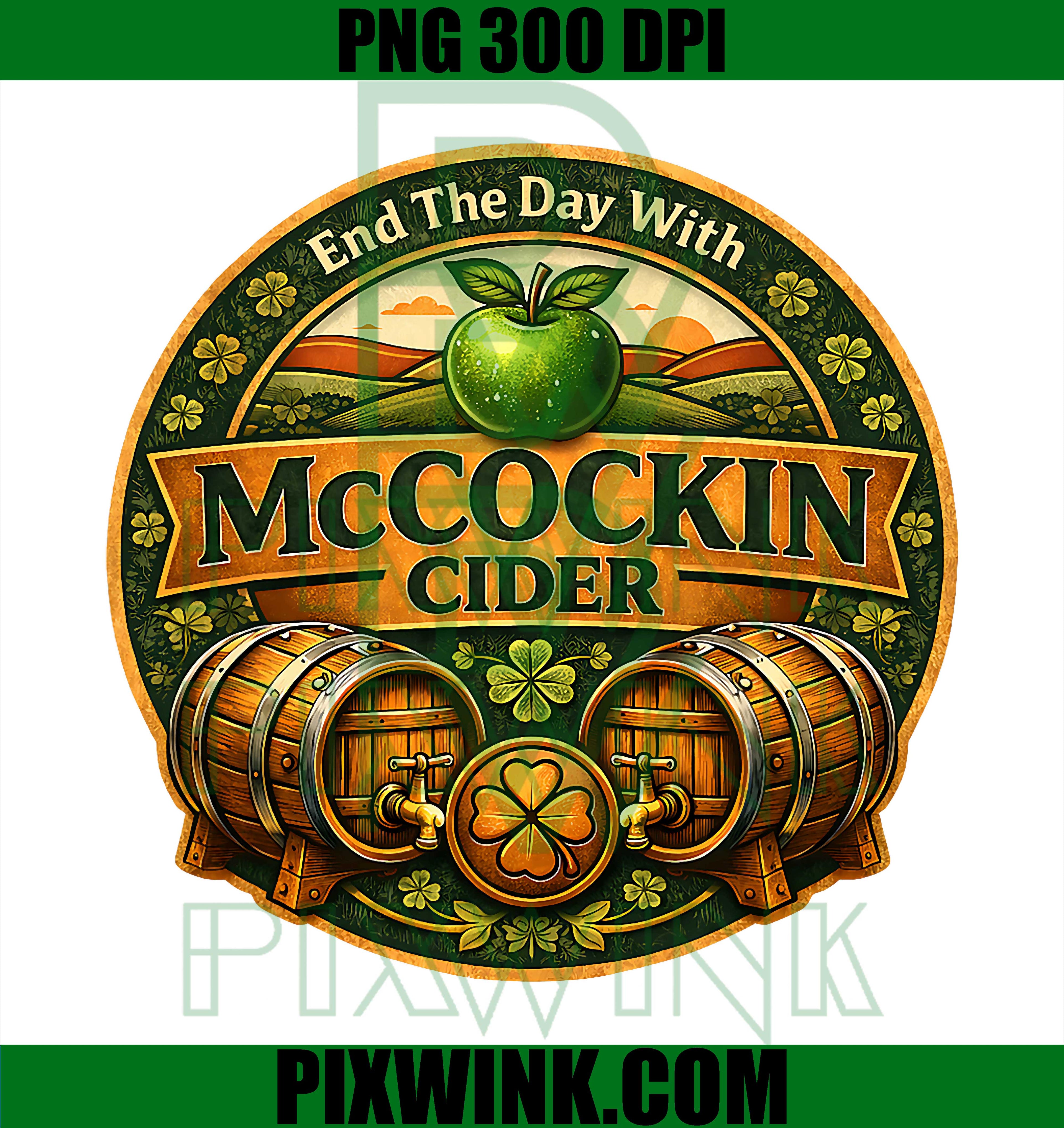 McCockin Cider PNG, Funny St Patricks Day PNG, Adult Humor PNG