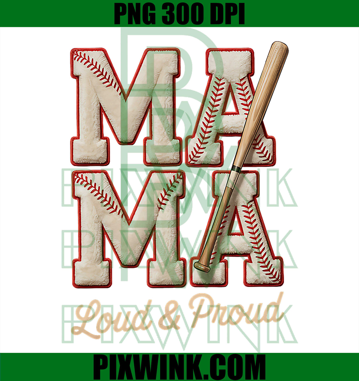 Mama Loud and Proud PNG, Baseball Patch PNG, Sports Season Mama PNG