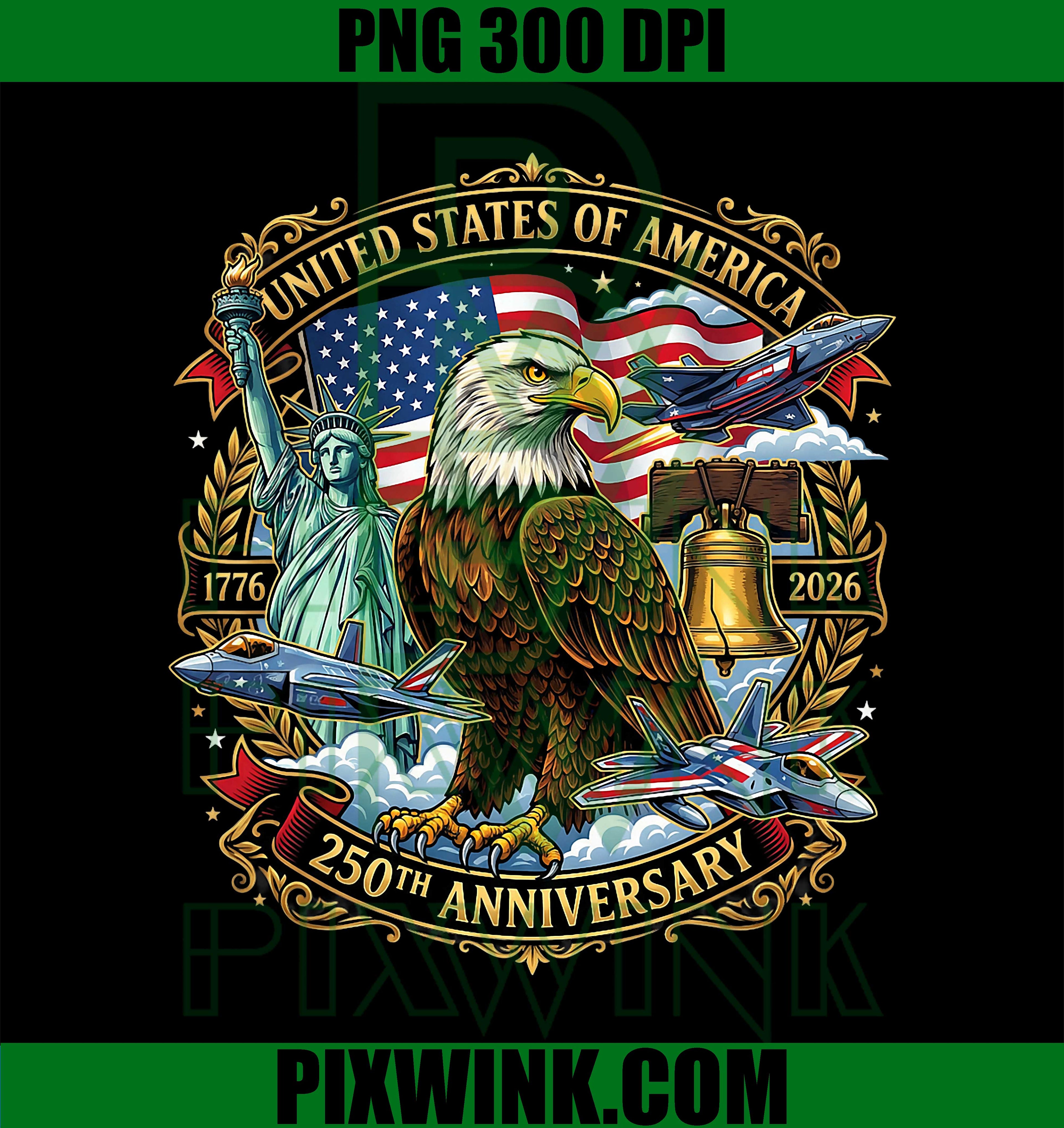 USA Independence 250th Anniversary PNG, 1776 2026 PNG, Patriotic Eagle PNG