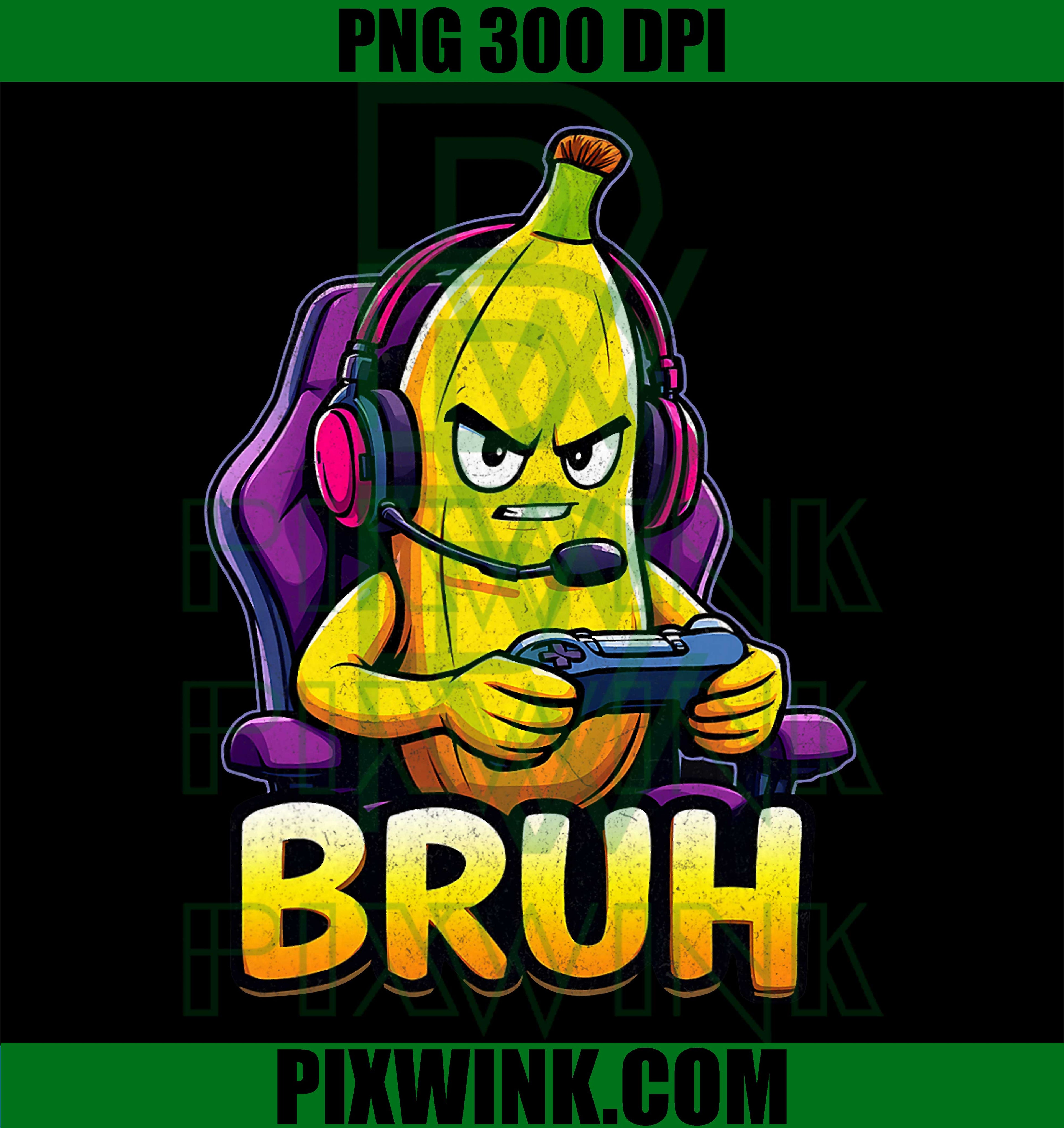 Funny Banana Gamer Bruh Meme, Controller Gaming Humor PNG