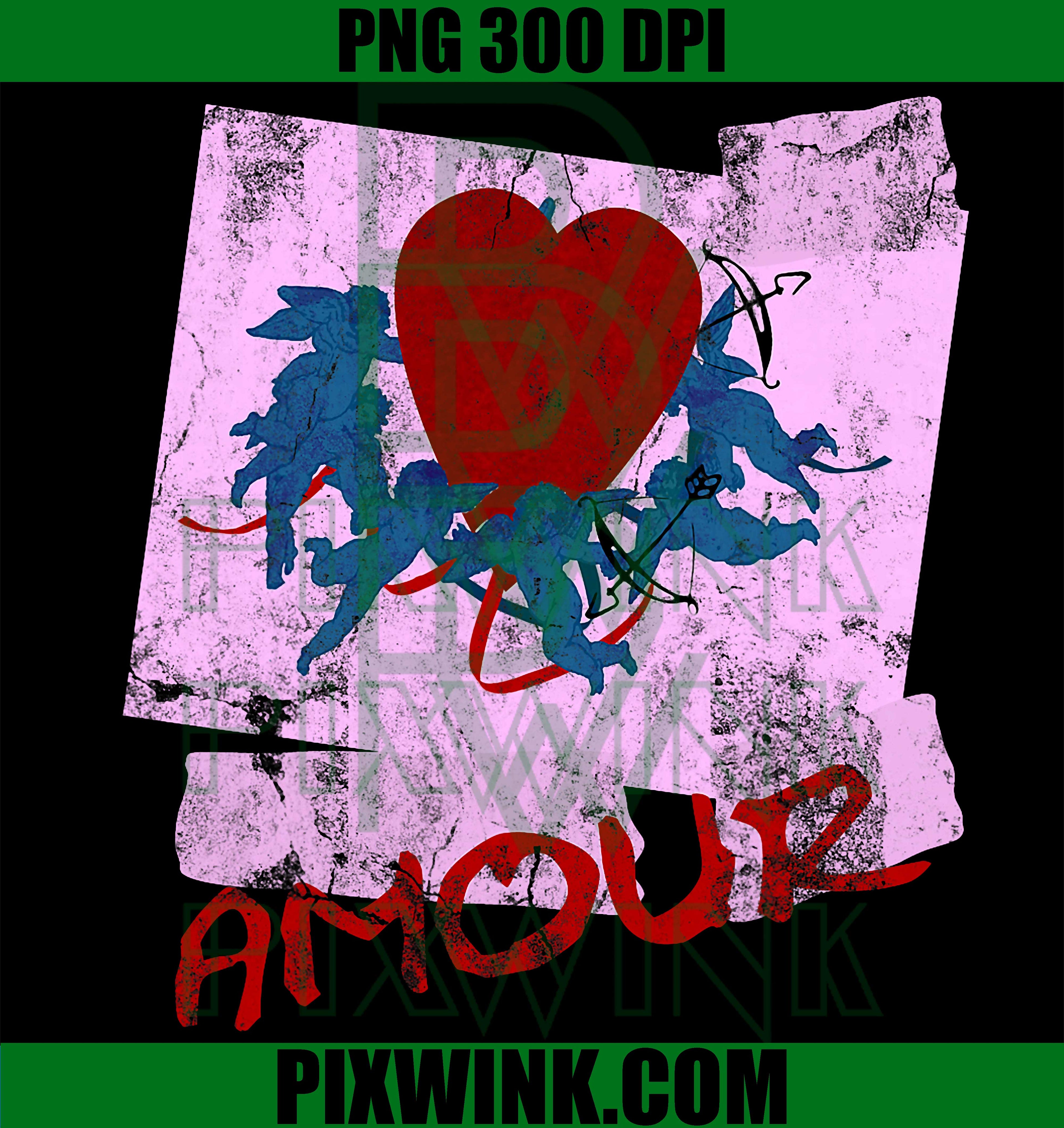 Amour Cherub Retro PNG, 1980s Love Dance Vintage PNG