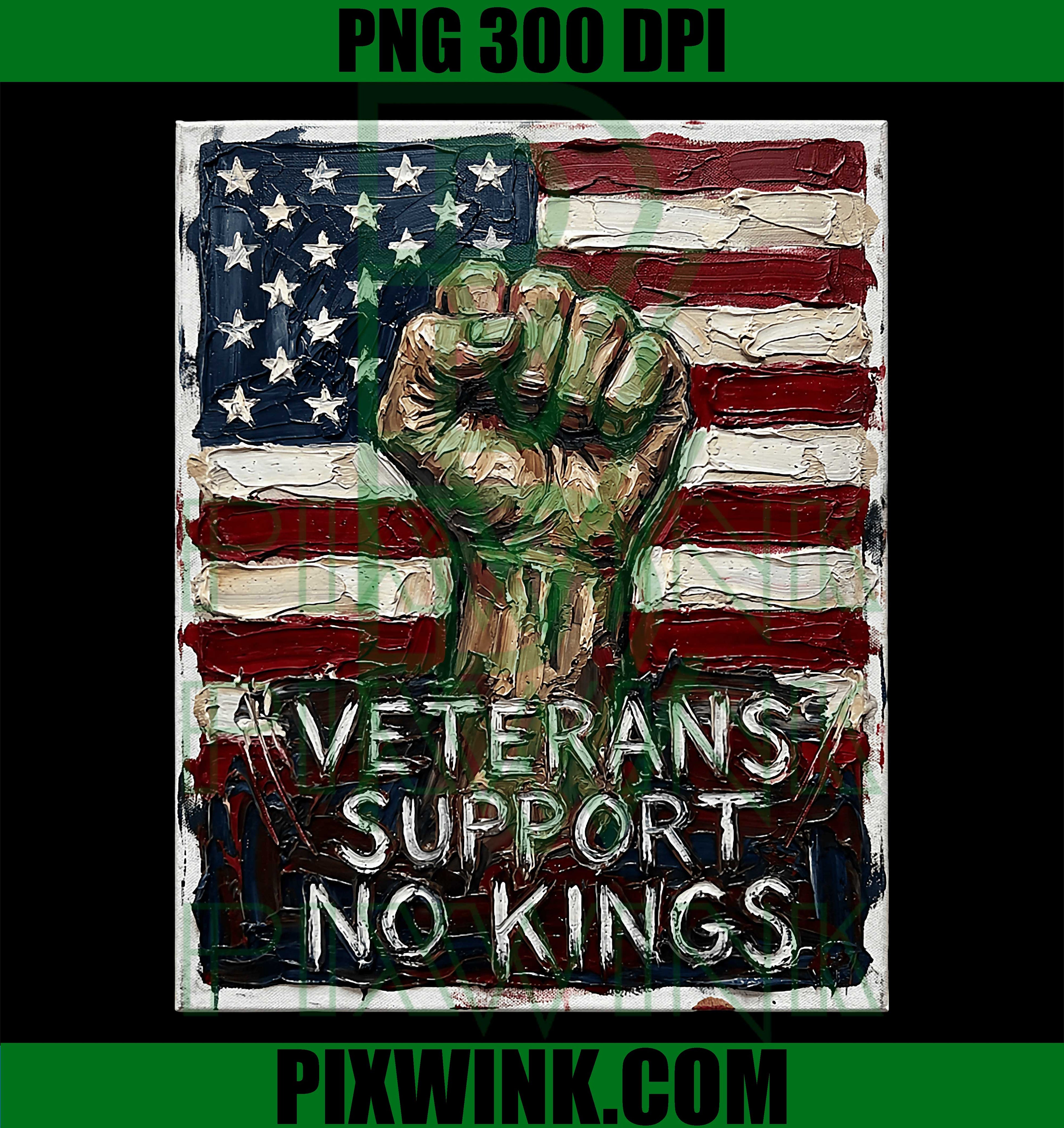 No Kings In America PNG, Retro Watercolor PNG, Veterans PNG