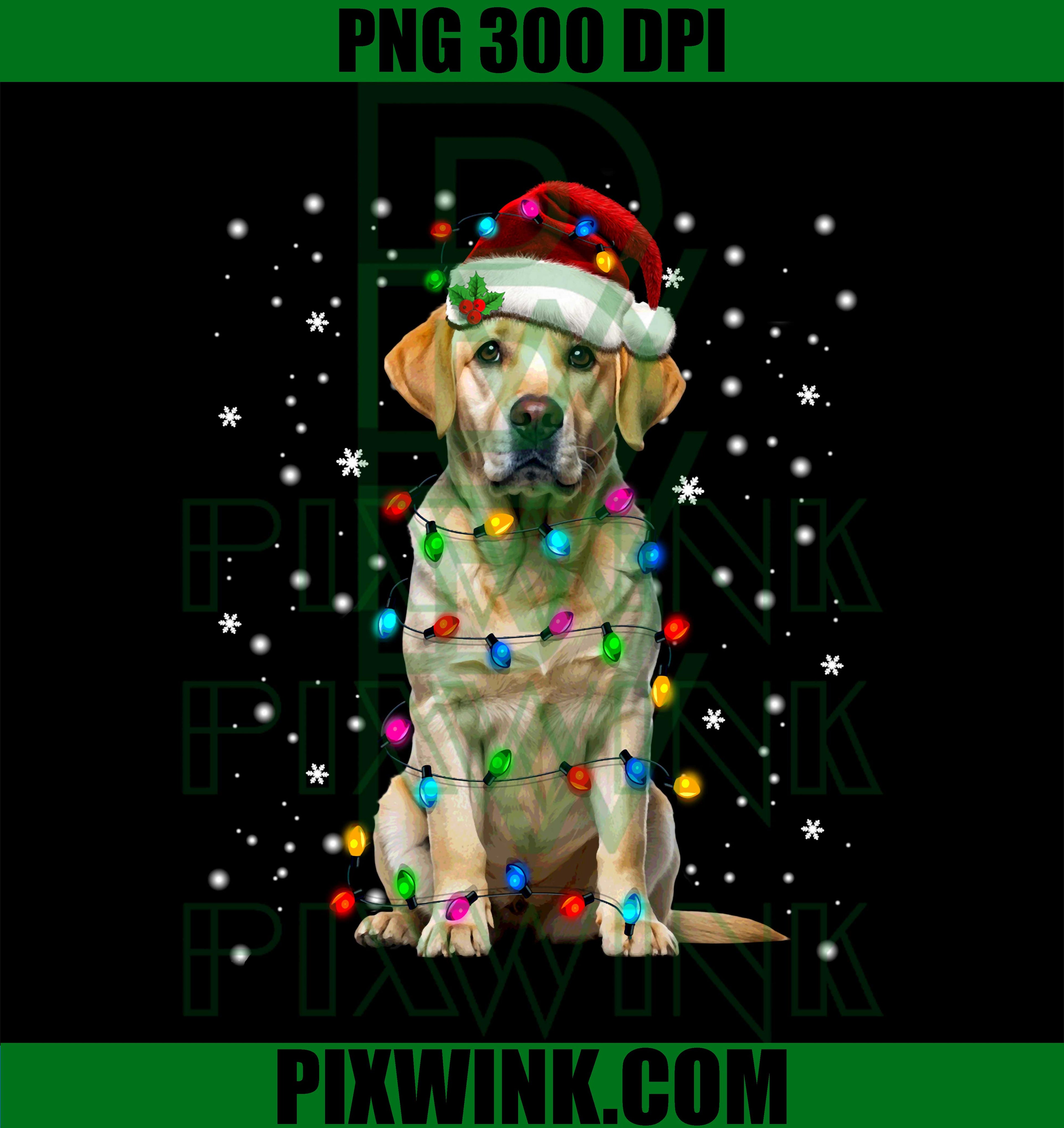Yellow Labrador Retriever Christmas Tree Light PNG