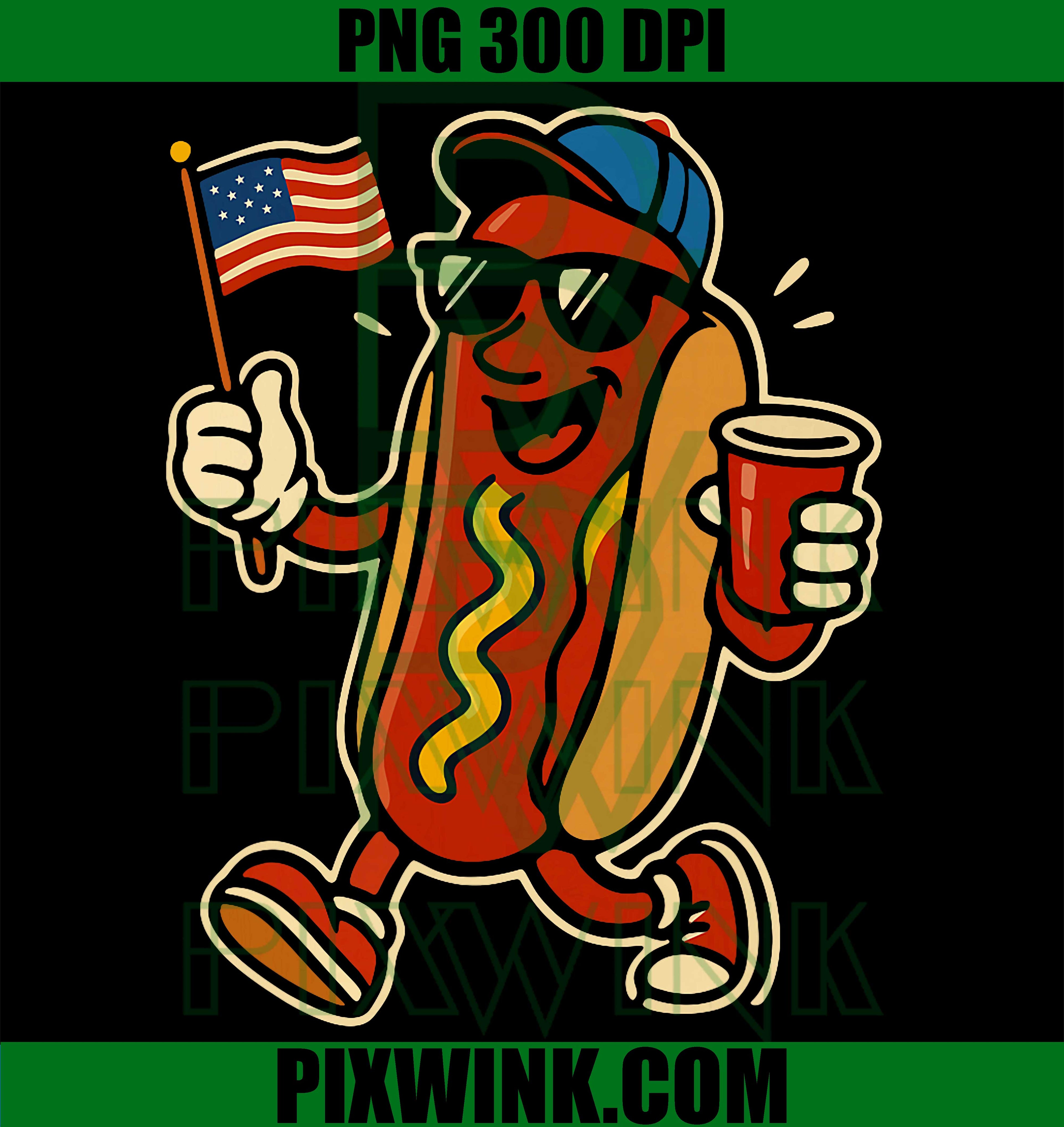 Hotdog Sunglasses USA PNG, Funny 4th July Patriotic PNG