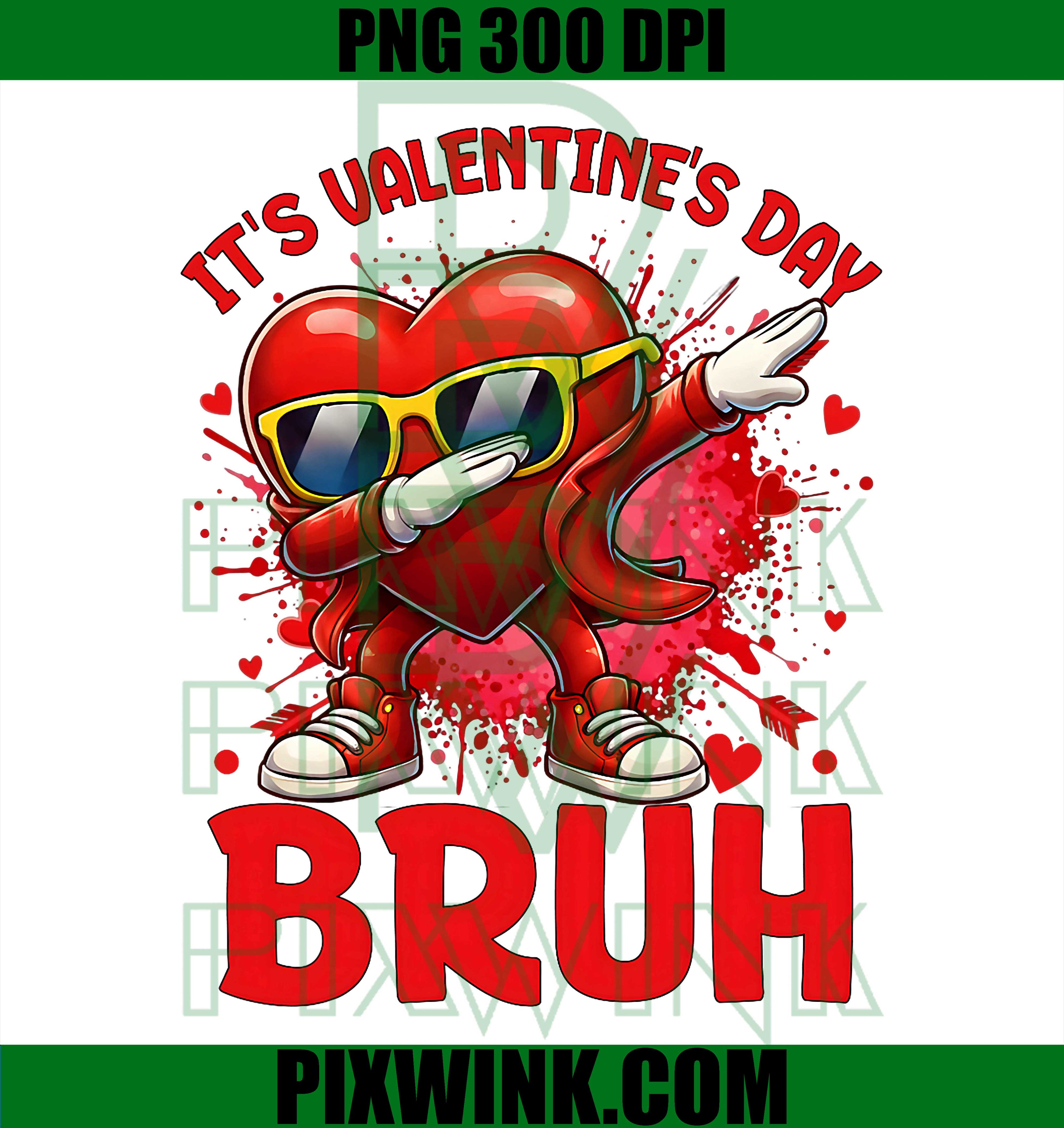 Bruh Valentines Day PNG, Funny Heart Valentine PNG