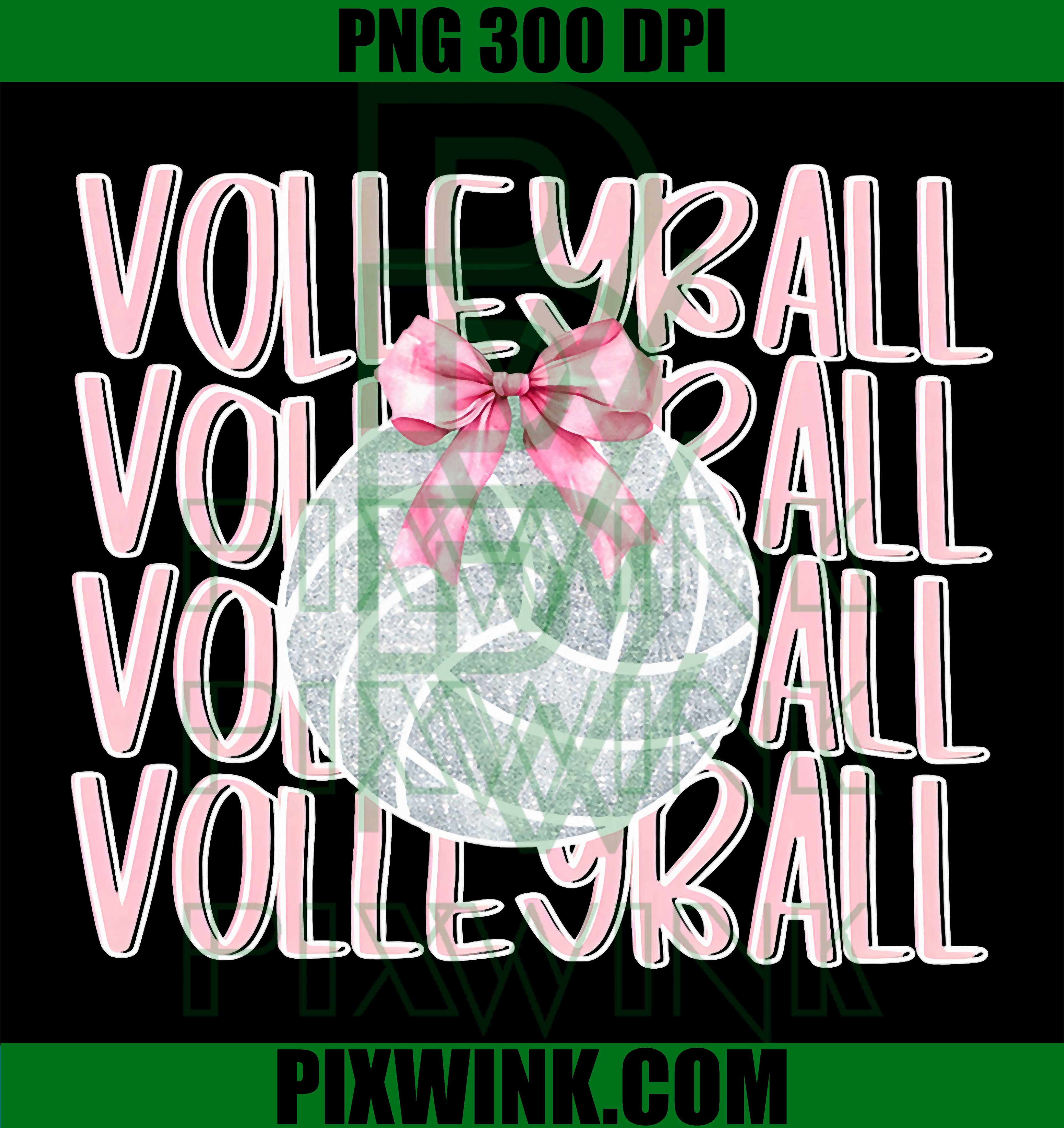 Volleyball Coquette Bow PNG, Volleyball Girl Mom Sister Design PNG