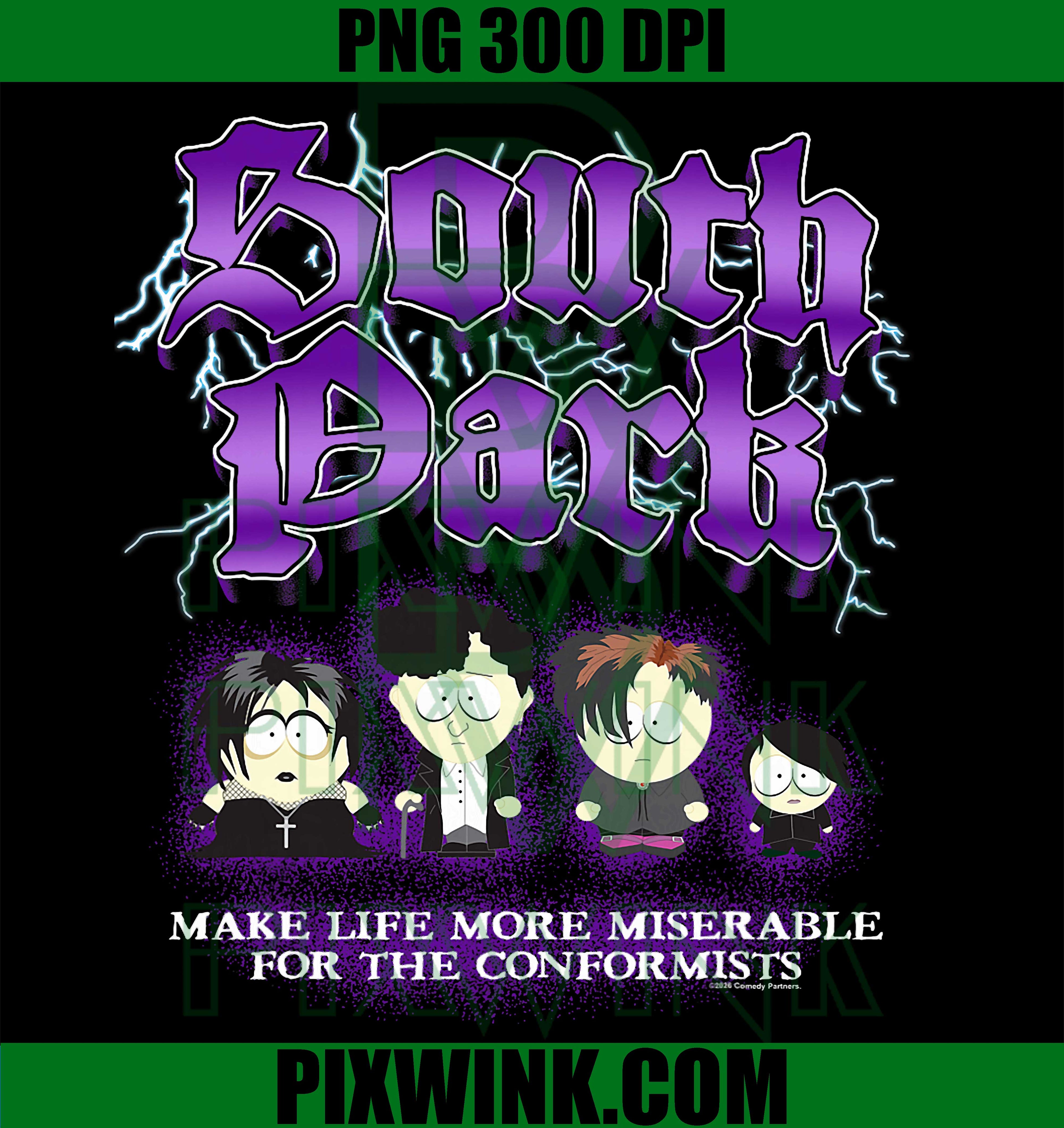 South Park Goth Kids PNG, Make Life More Miserable Funny Cartoon Graphic Design PNG