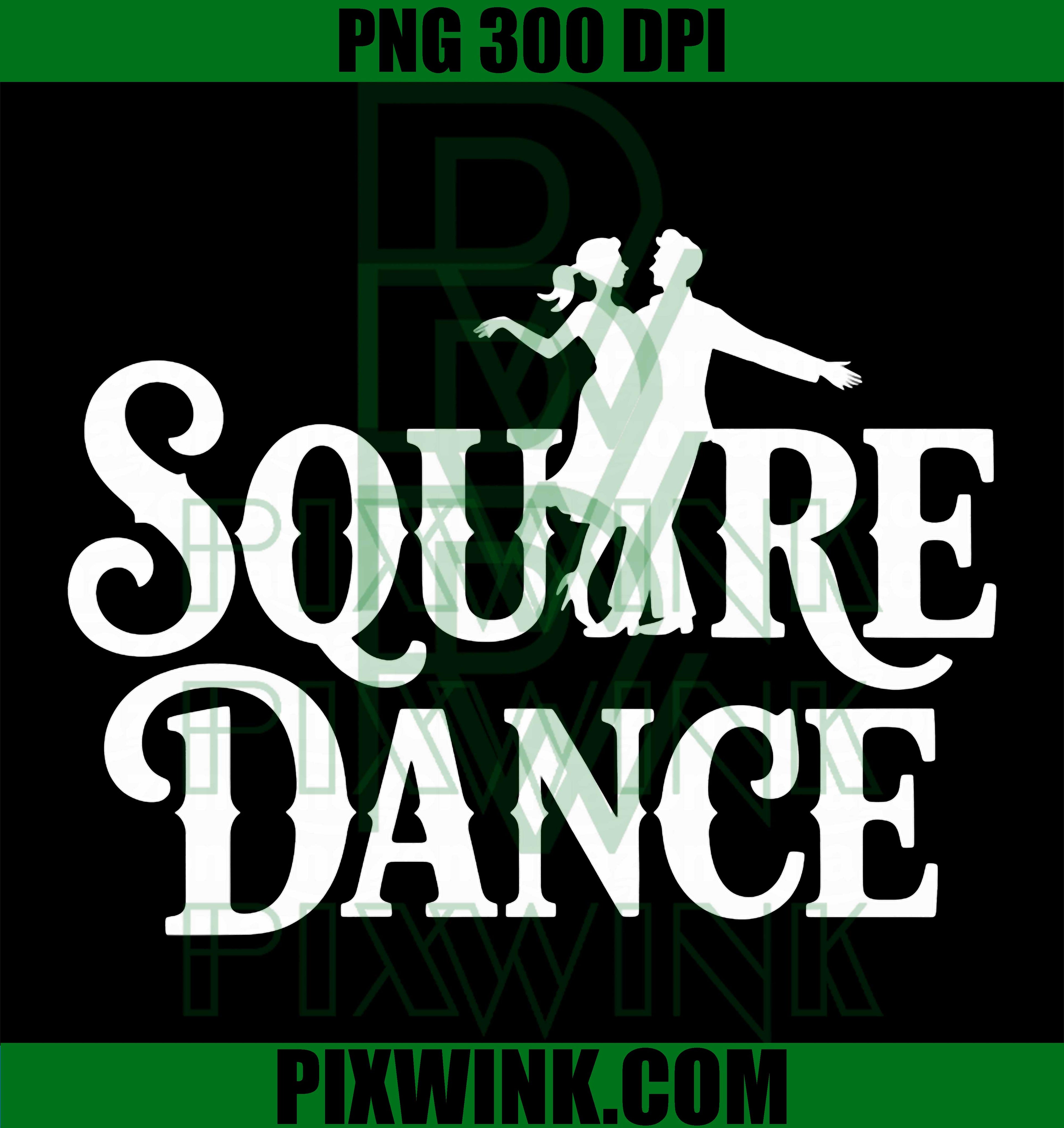 Square Dance PNG, Country Western Retro Design