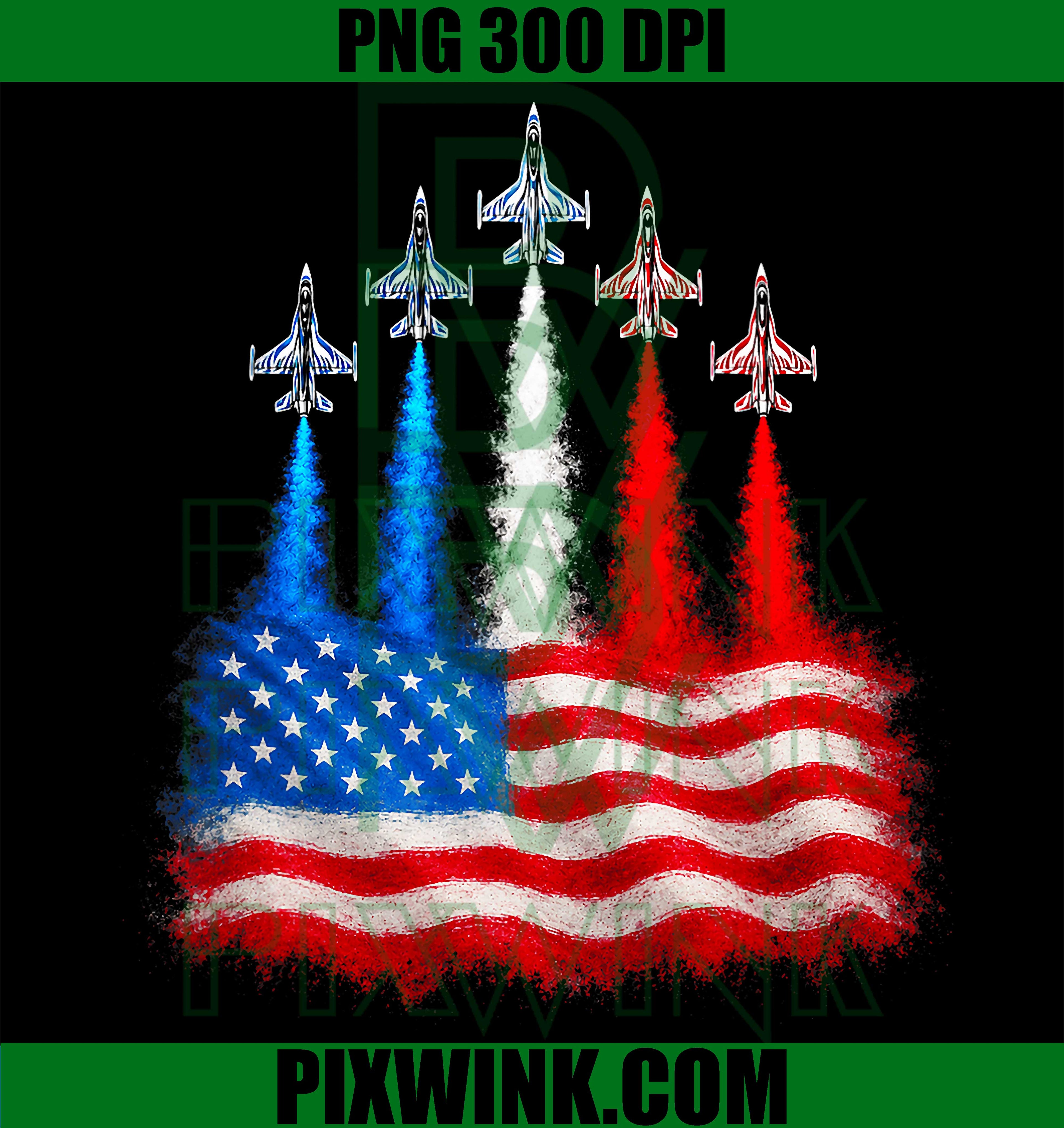 Patriotic USA Flag Fighter Jet PNG, Men Boys Happy 4th Of July PNG